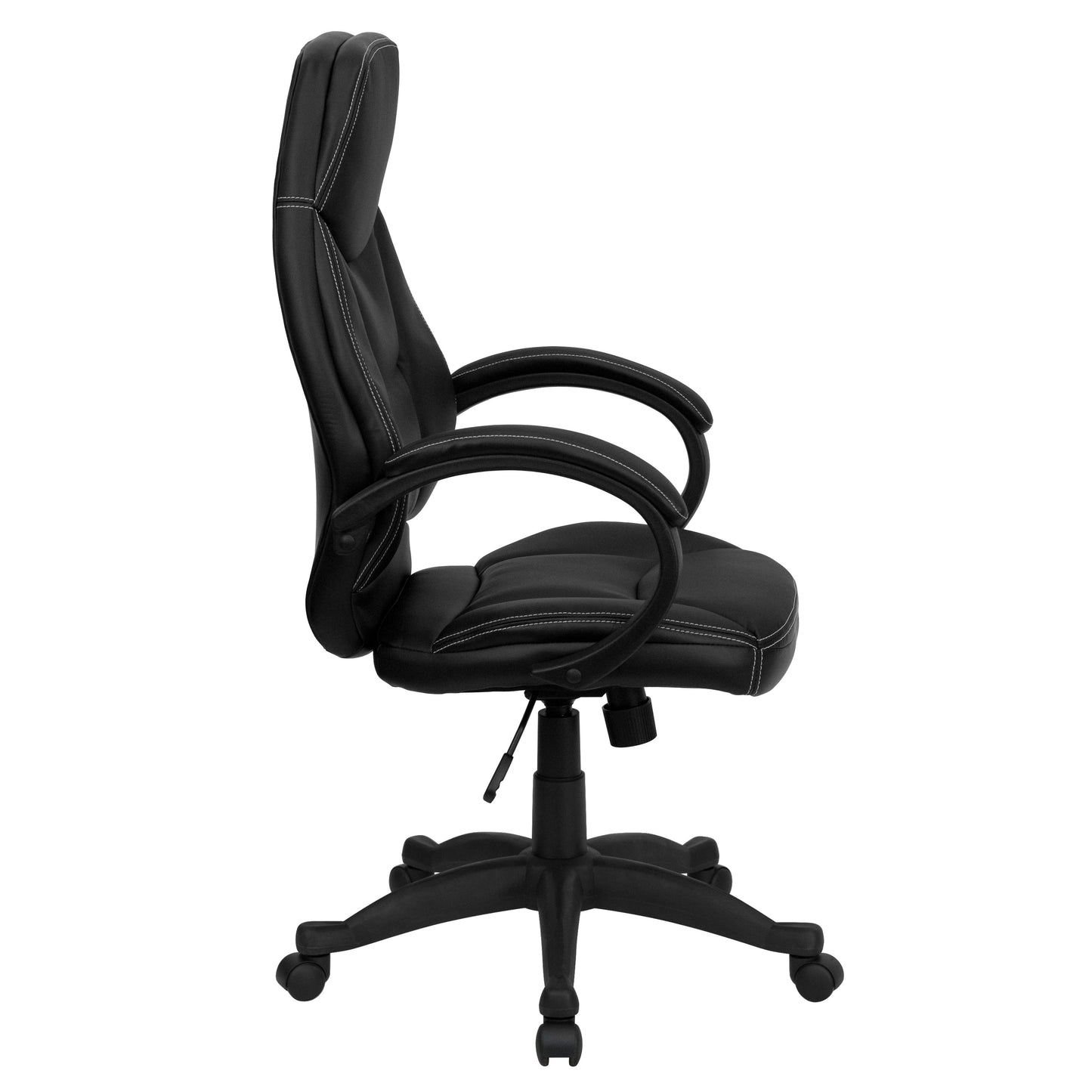 Black High Back Leather Chair H-HLC-0005-HIGH-1B-GG