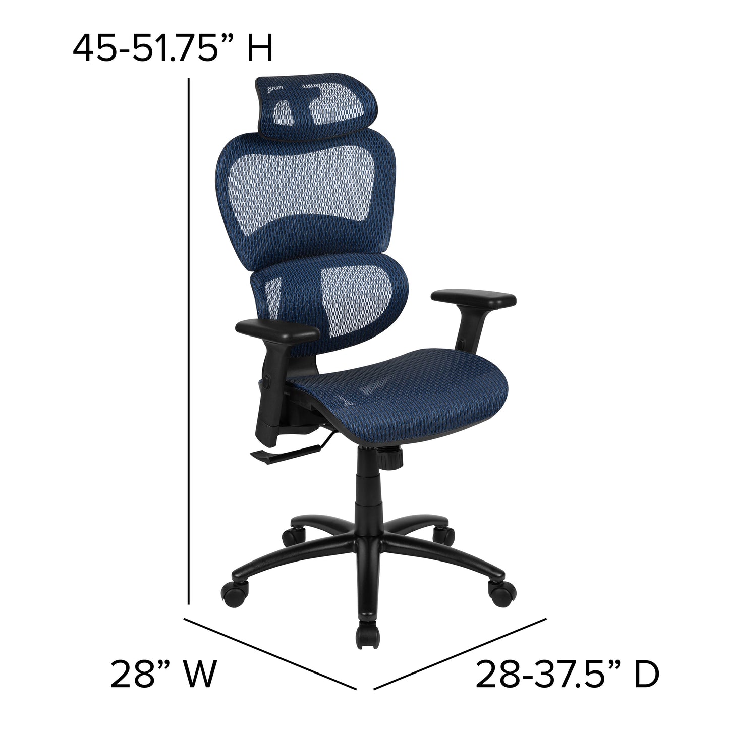 Blue Mesh Office Chair H-LC-1388F-1K-BL-GG