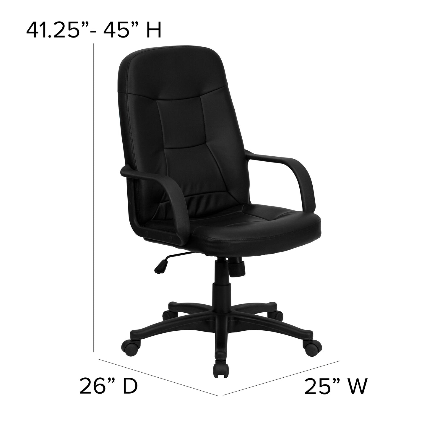 Black High Back Vinyl Chair H8021-GG