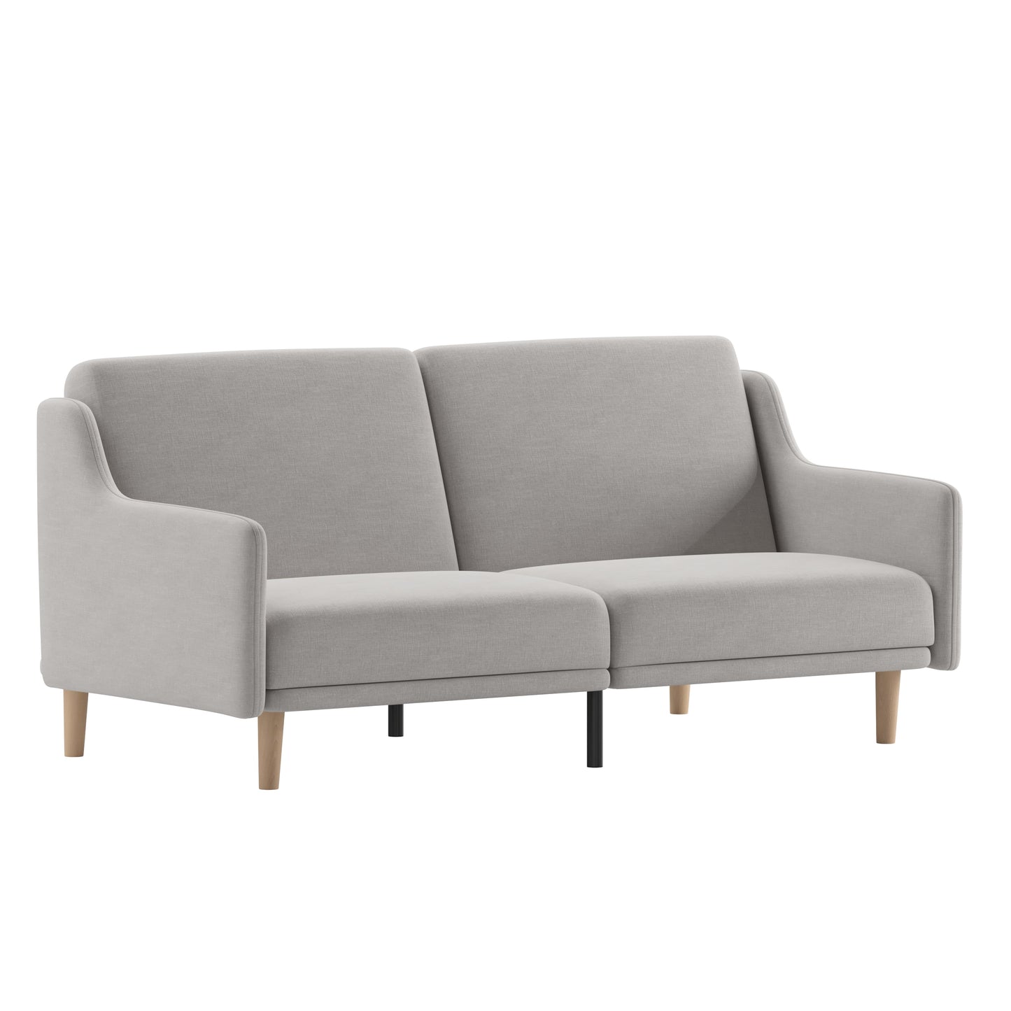 Gray Faux Linen Sofa Futon HC-1035-GY-GG