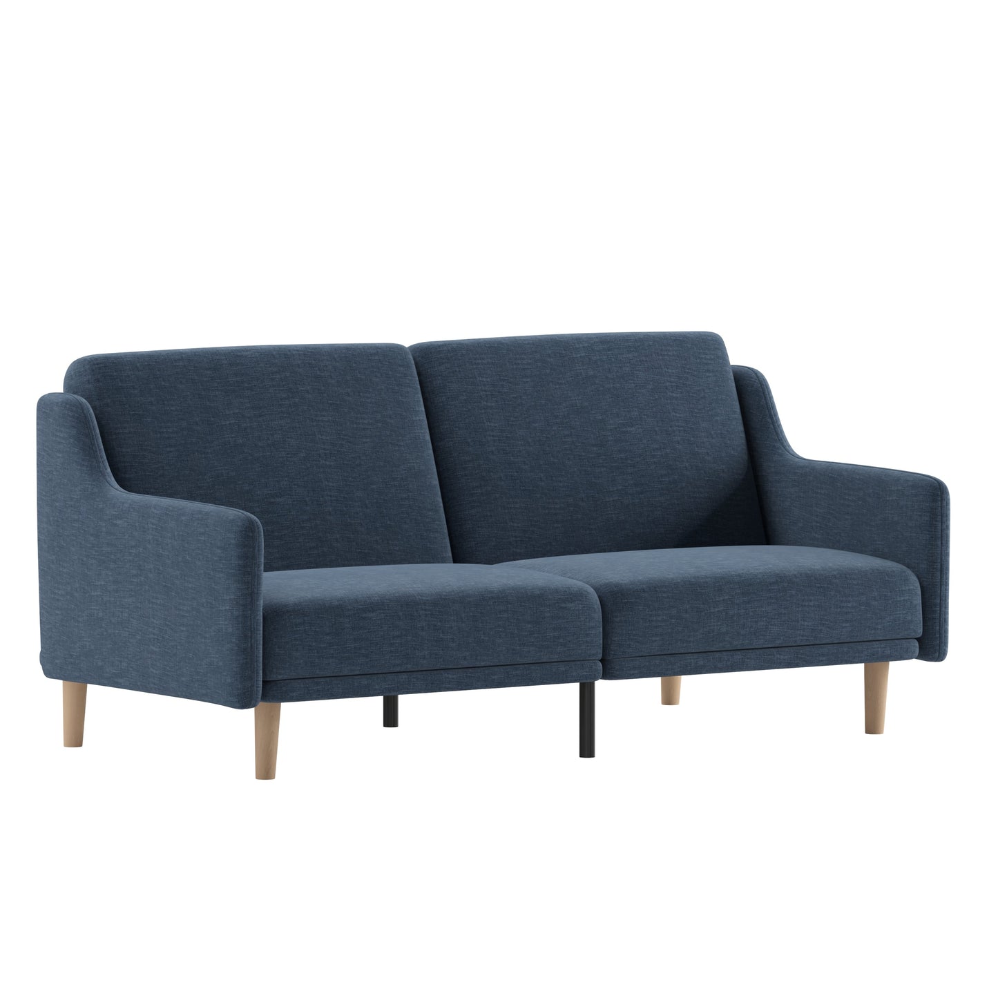 Navy Faux Linen Sofa Futon HC-1035-NV-GG