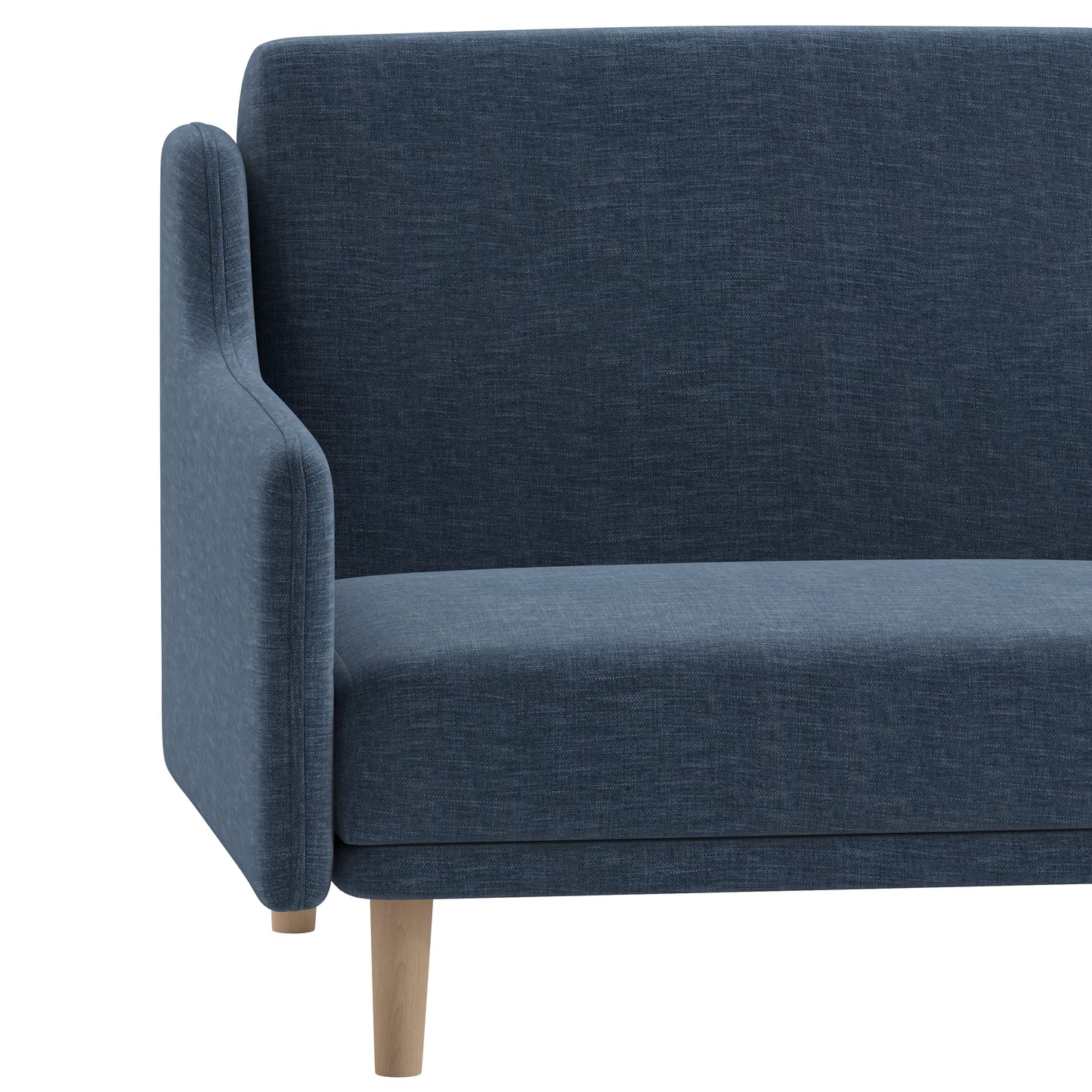 Navy Faux Linen Sofa Futon HC-1035-NV-GG