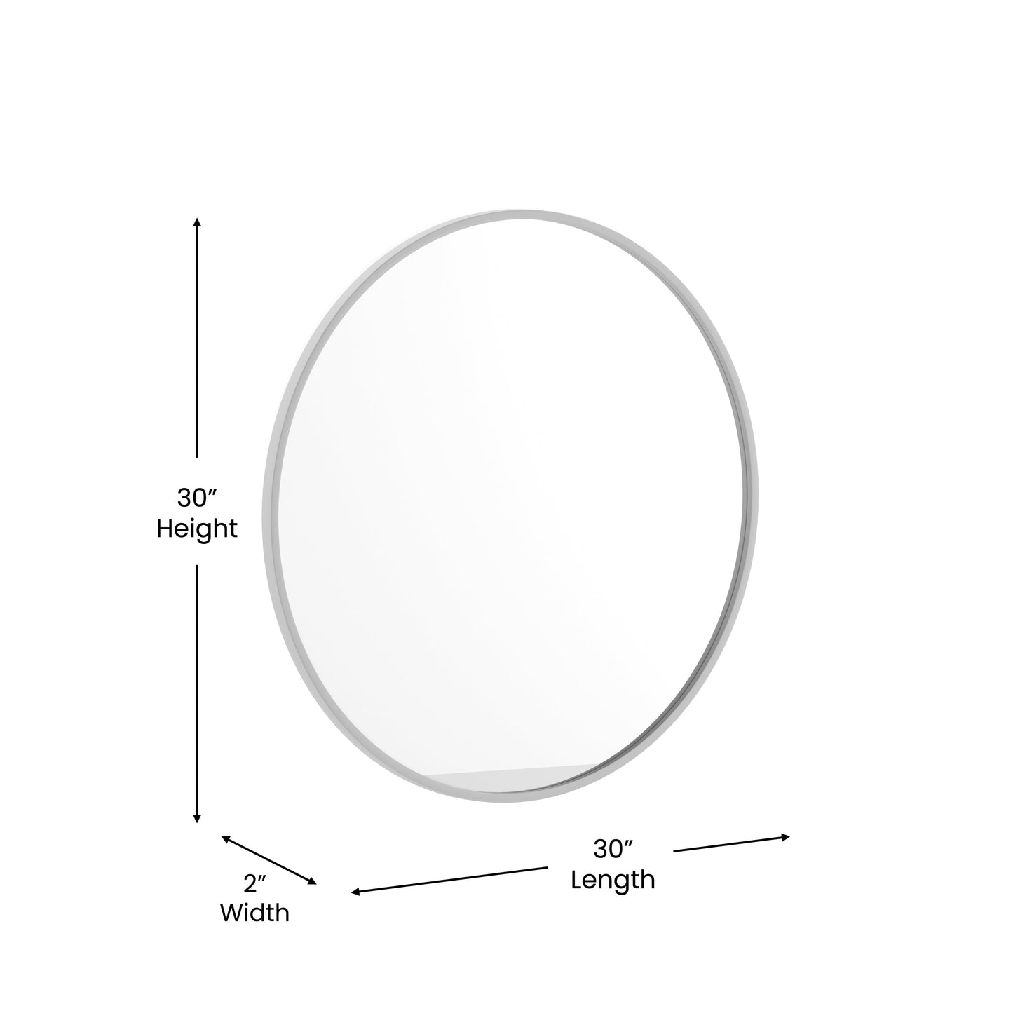 Silver 30" Round Wall Mirror HFKHD-0GD-CRE8-102315-GG