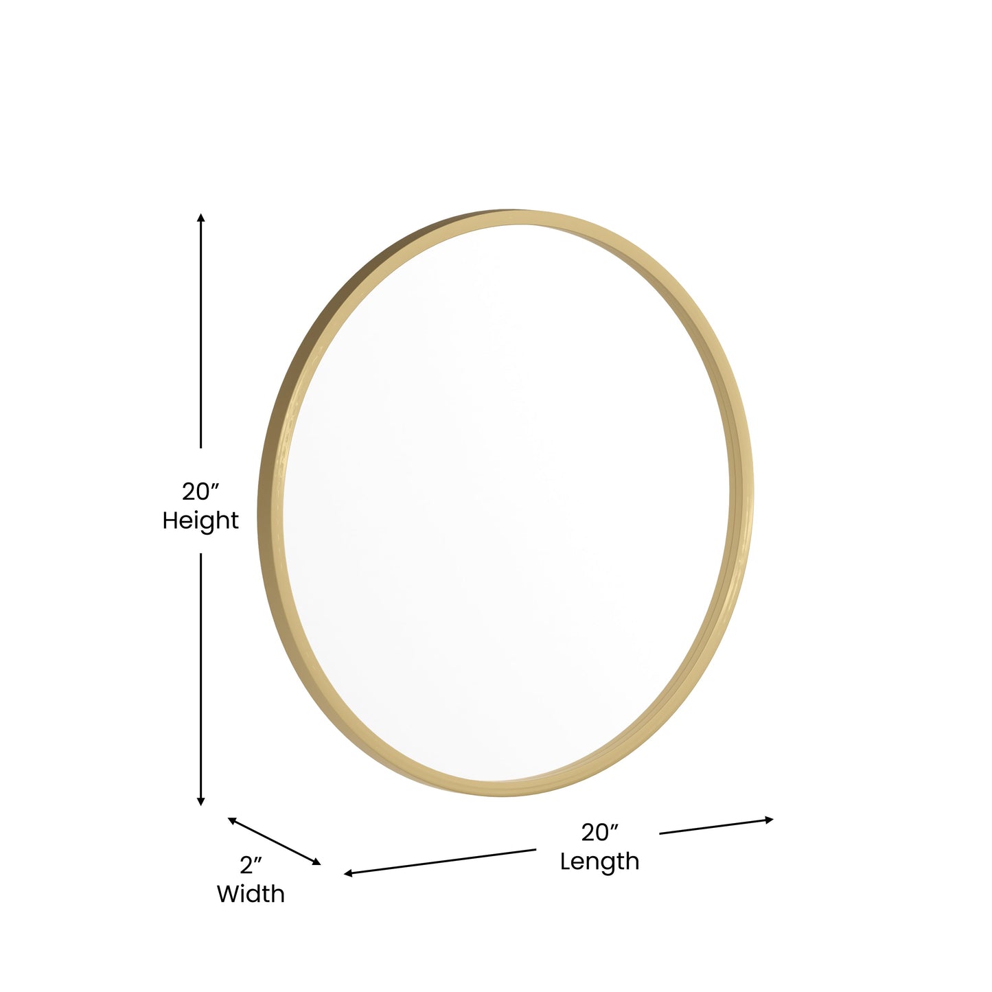 Gold 20" Round Wall Mirror HFKHD-0GD-CRE8-291315-GG