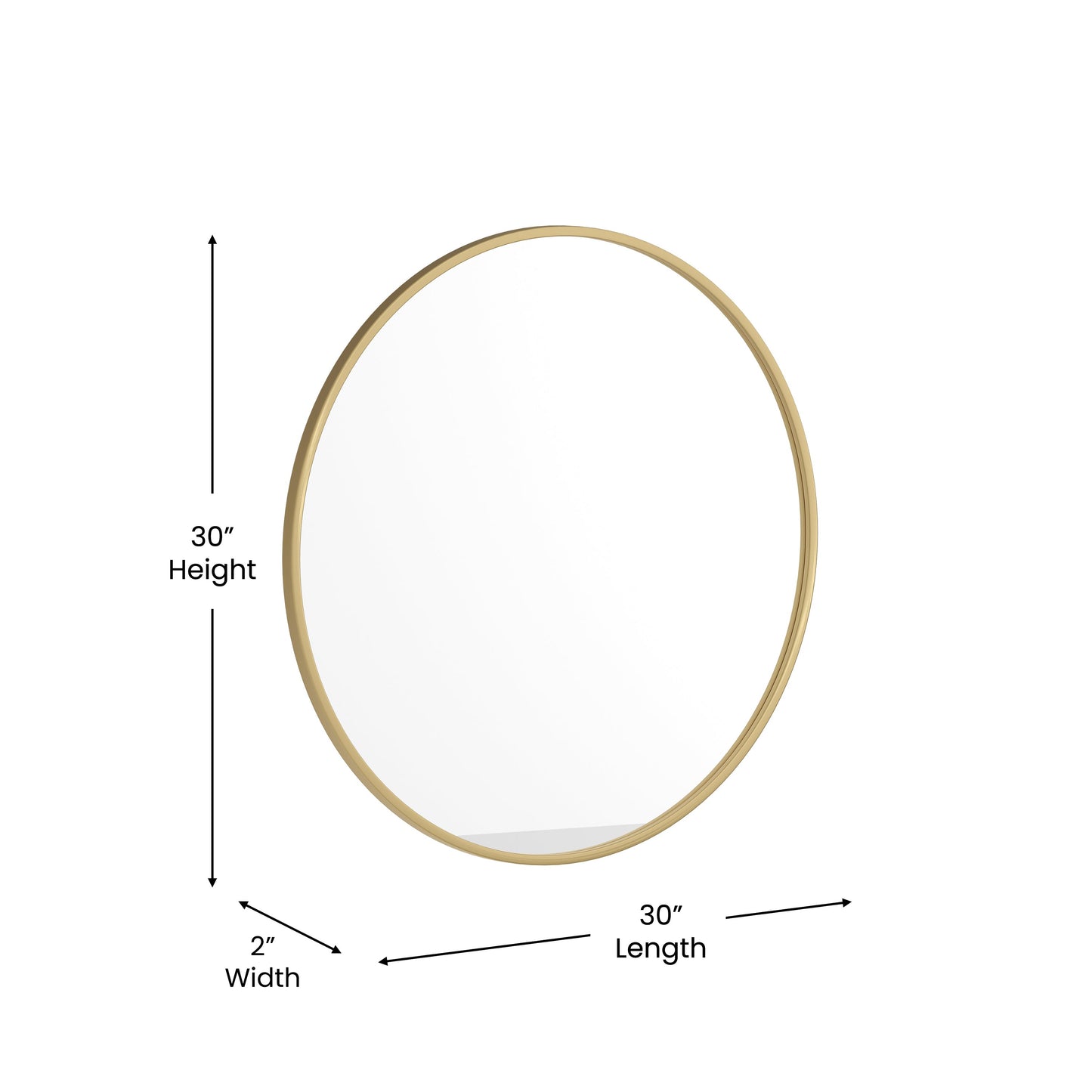 Gold 30" Round Wall Mirror HFKHD-0GD-CRE8-491315-GG