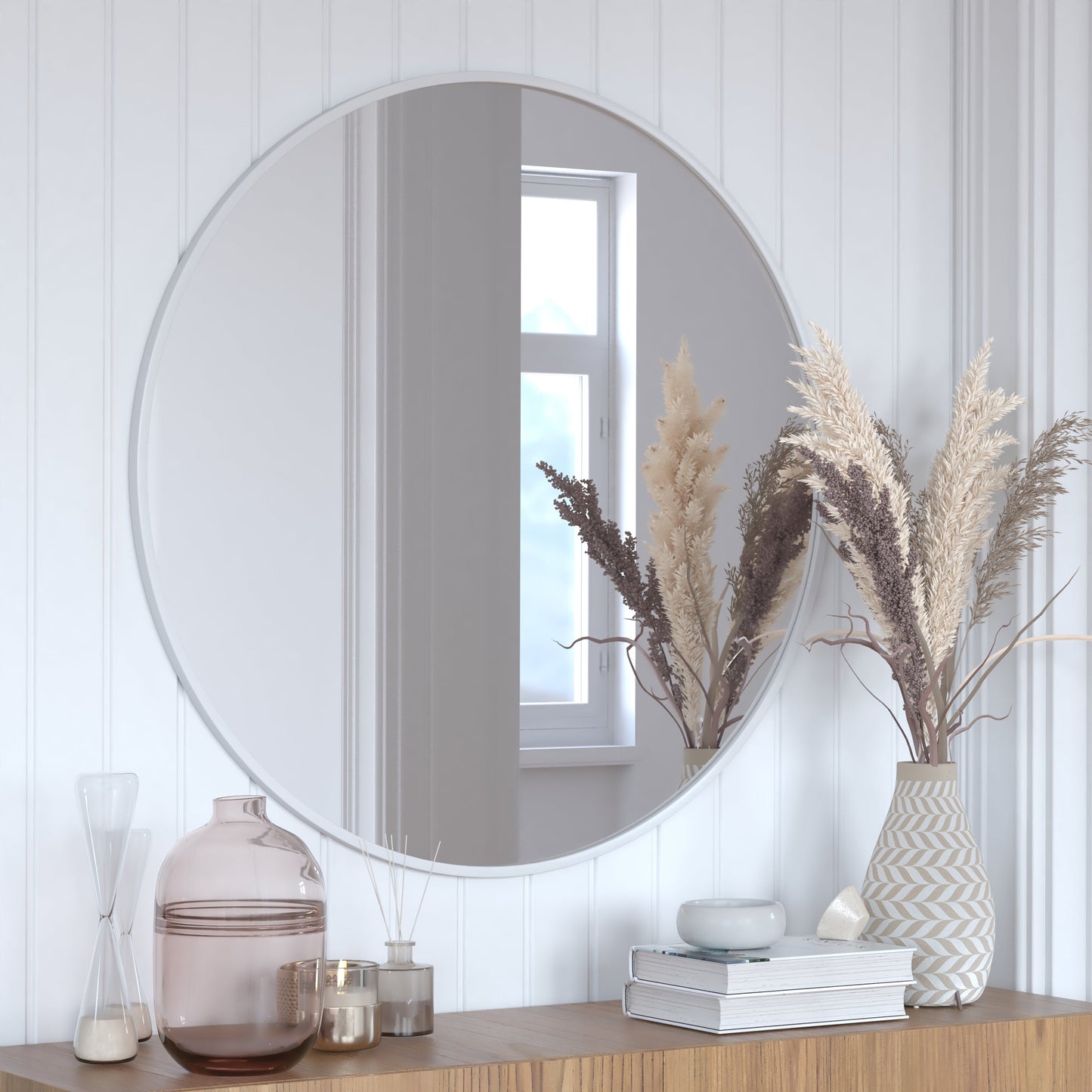 Silver 36" Round Wall Mirror HFKHD-6GD-CRE8-202315-GG