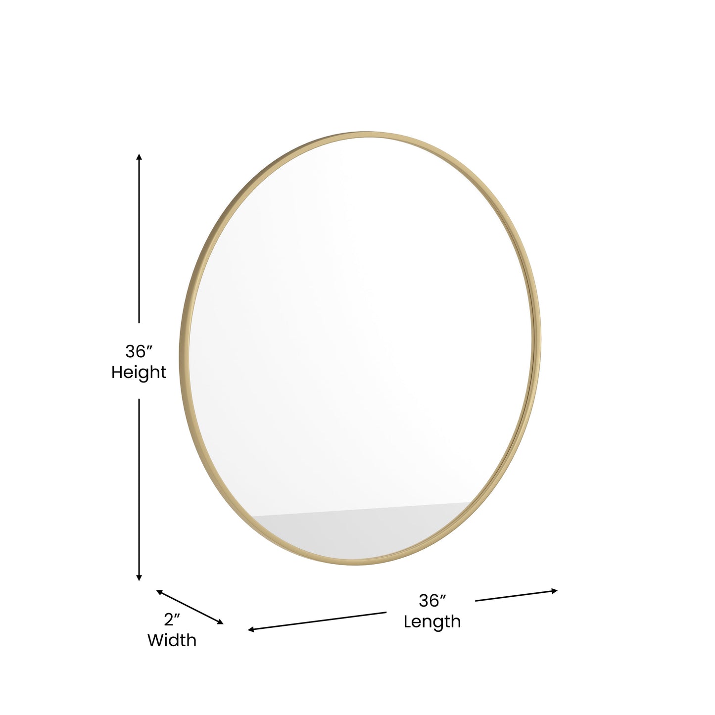 Gold 36" Round Wall Mirror HFKHD-6GD-CRE8-591315-GG