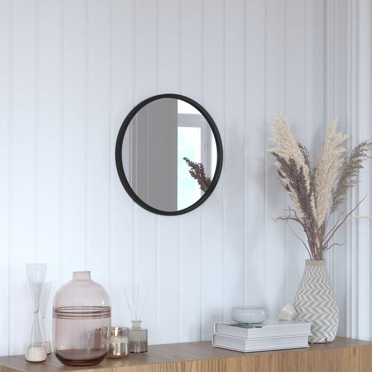 Black 16" Round Wall Mirror HFKHD-6GD-CRE8-881315-GG