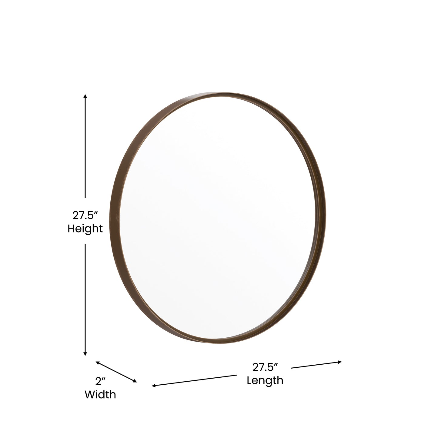 Bronze 27.5" Round Wall Mirror HFMHD-275-CRE8-512315-GG