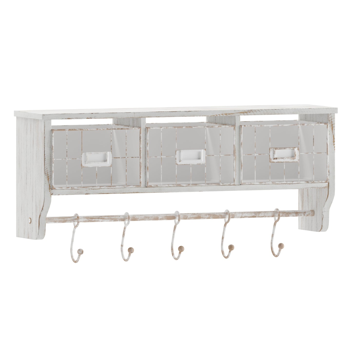 Whitewashed Wall Storage Rack HFMHD-GDI-CRE8-012315-GG