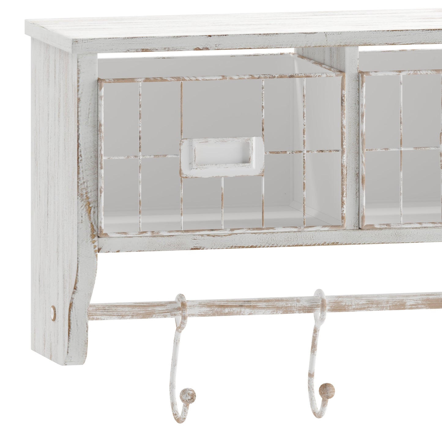 Whitewashed Wall Storage Rack HFMHD-GDI-CRE8-012315-GG