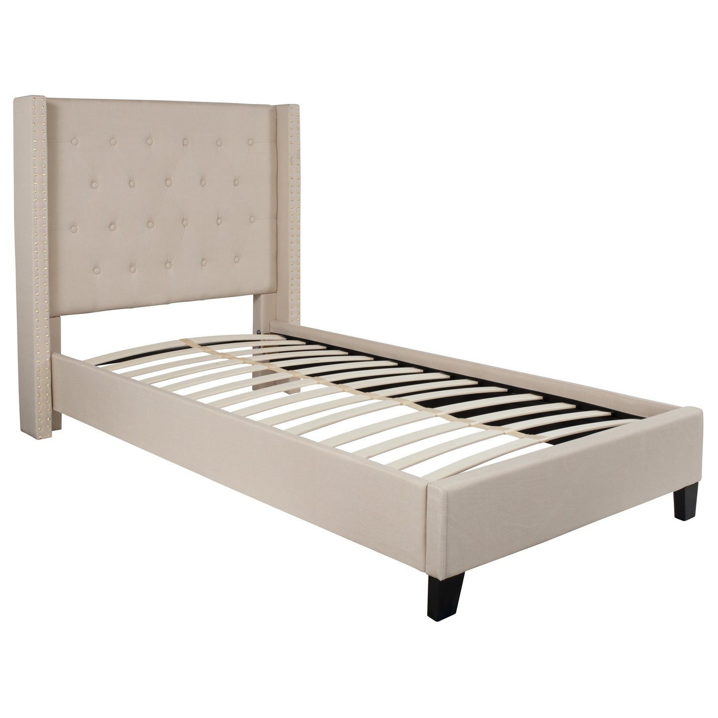 Twin Platform Bed-Beige HG-33-GG