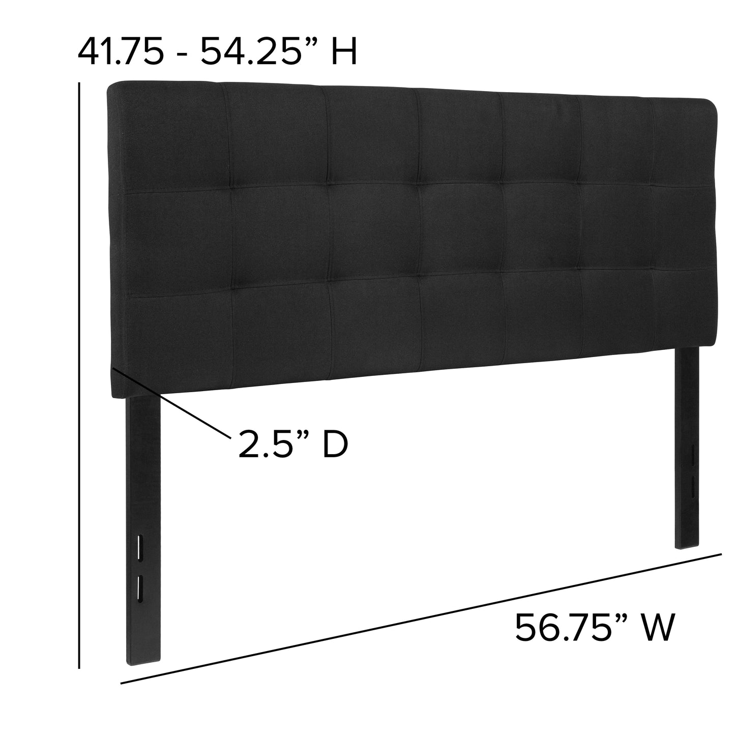 Full Headboard-Black Fabric HG-HB1704-F-BK-GG