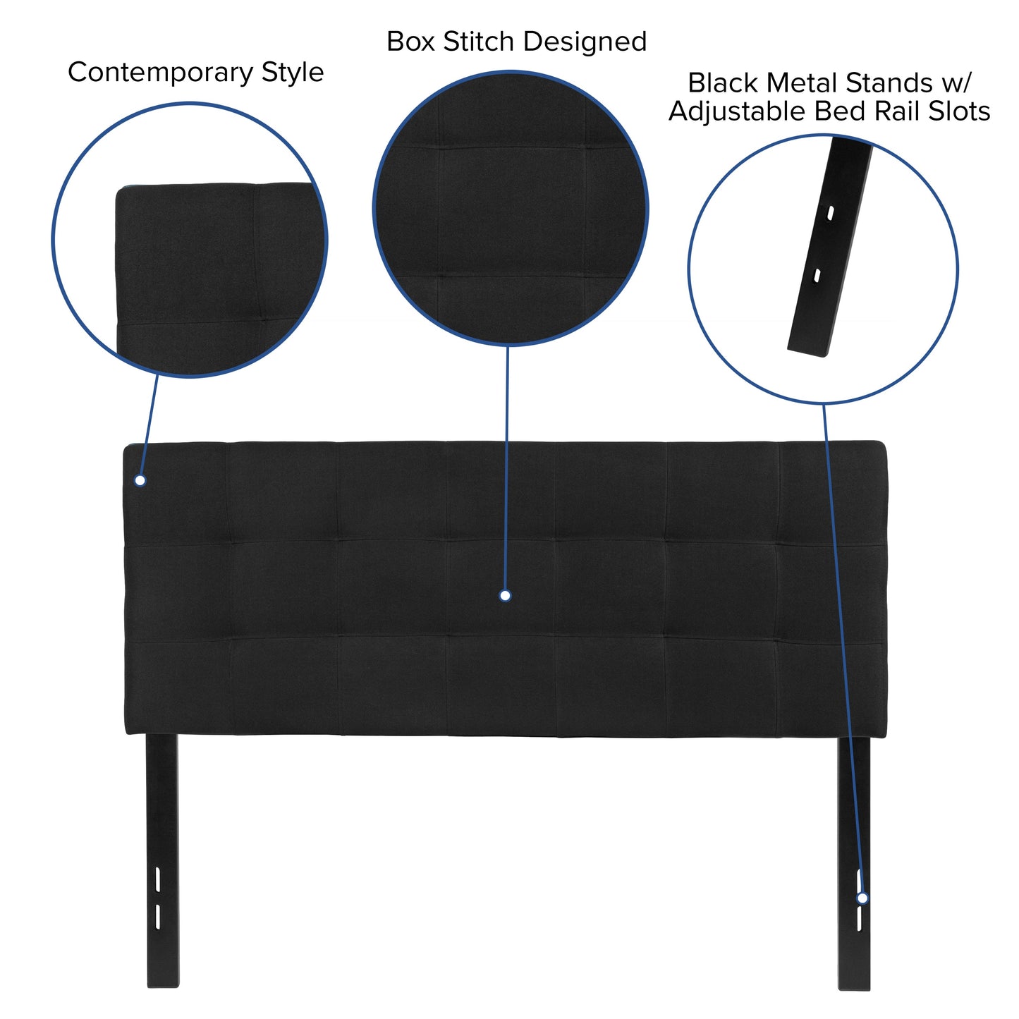 Full Headboard-Black Fabric HG-HB1704-F-BK-GG