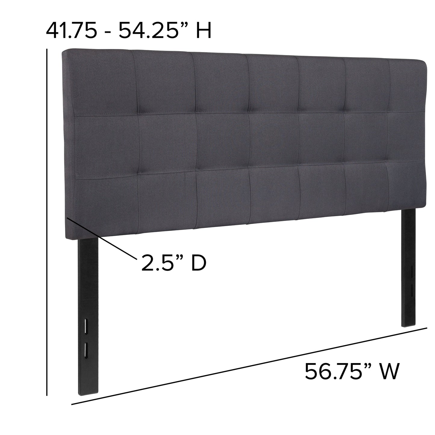 Full Headboard-Gray Fabric HG-HB1704-F-DG-GG