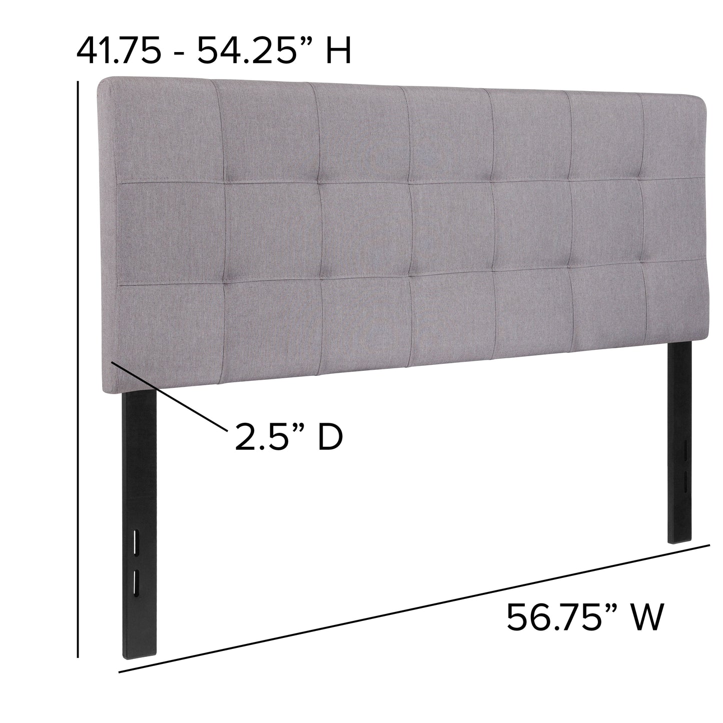 Full Headboard-Gray Fabric HG-HB1704-F-LG-GG