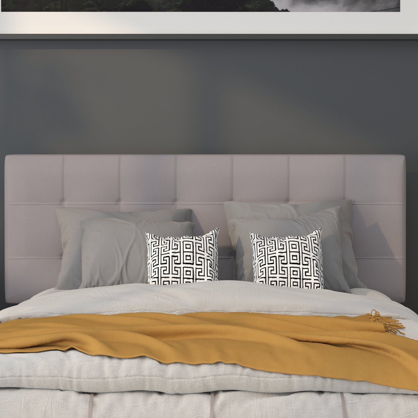 Full Headboard-Gray Fabric HG-HB1704-F-LG-GG