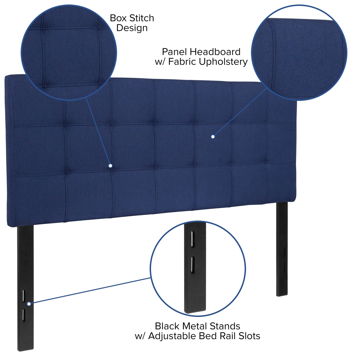 Full Headboard-Navy Fabric HG-HB1704-F-N-GG