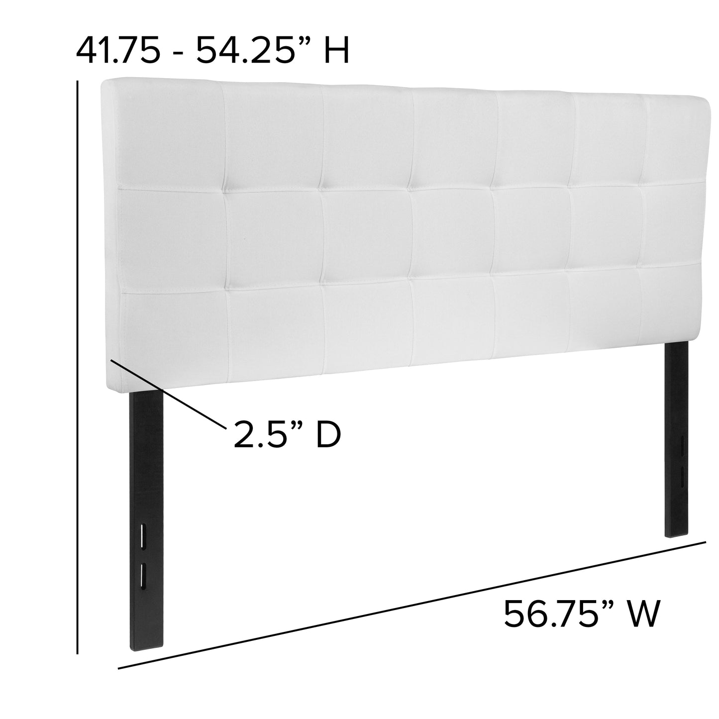 Full Headboard-White Fabric HG-HB1704-F-W-GG