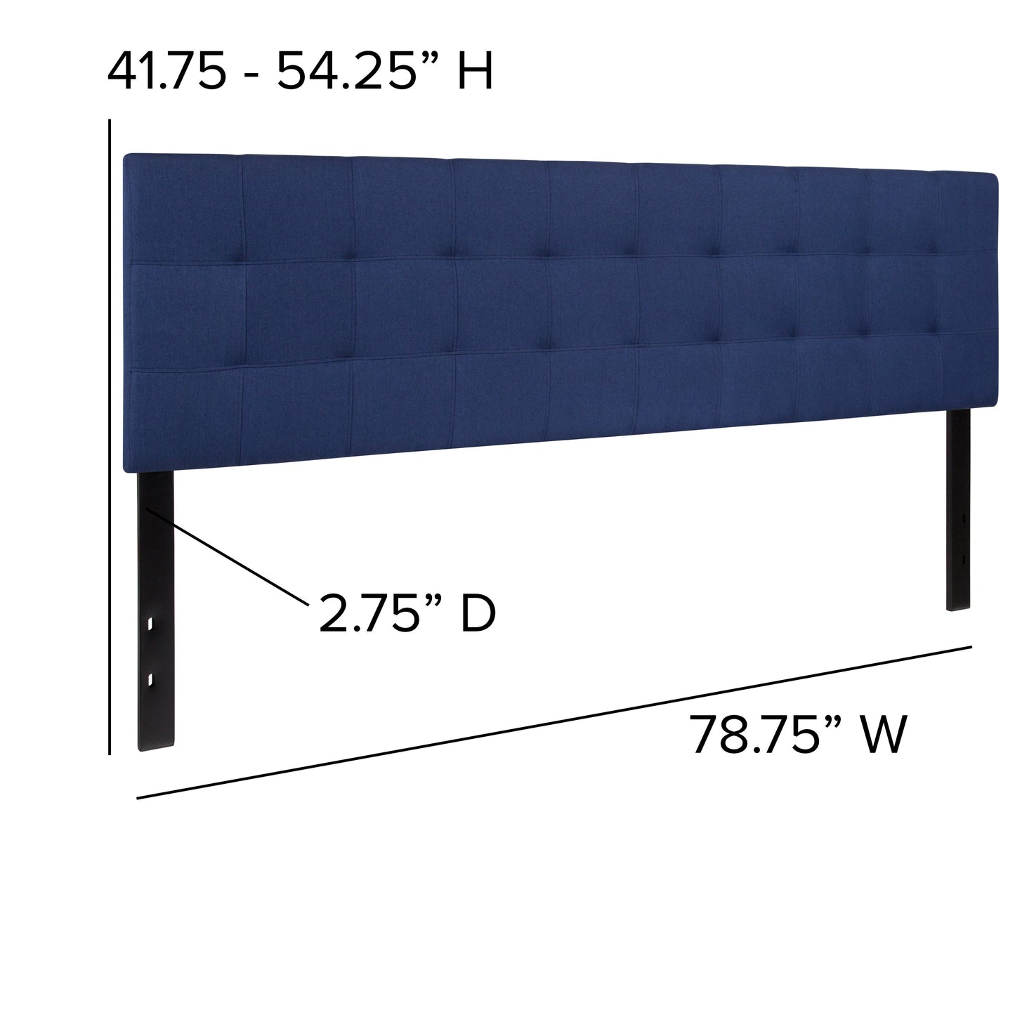 King Headboard-Navy Fabric HG-HB1704-K-N-GG