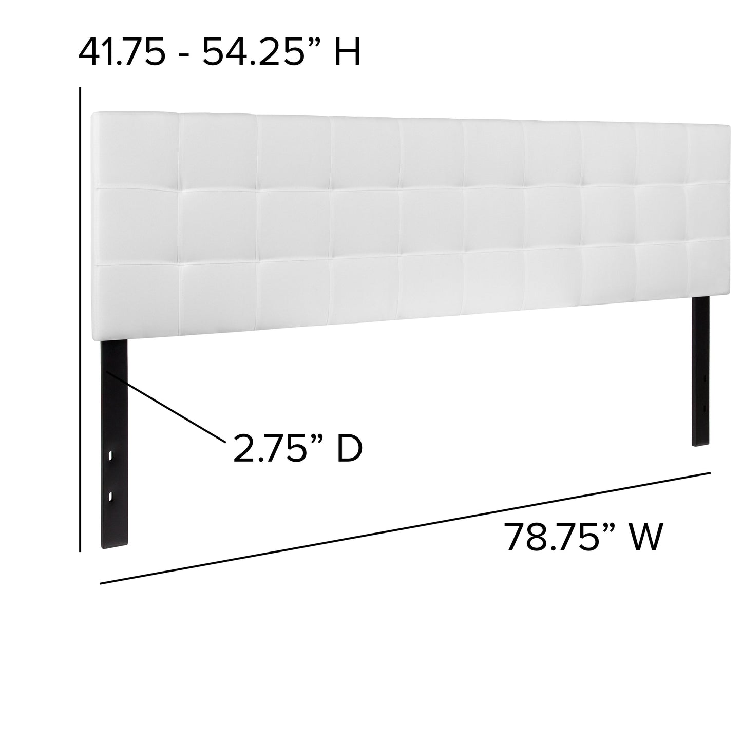 King Headboard-White Fabric HG-HB1704-K-W-GG