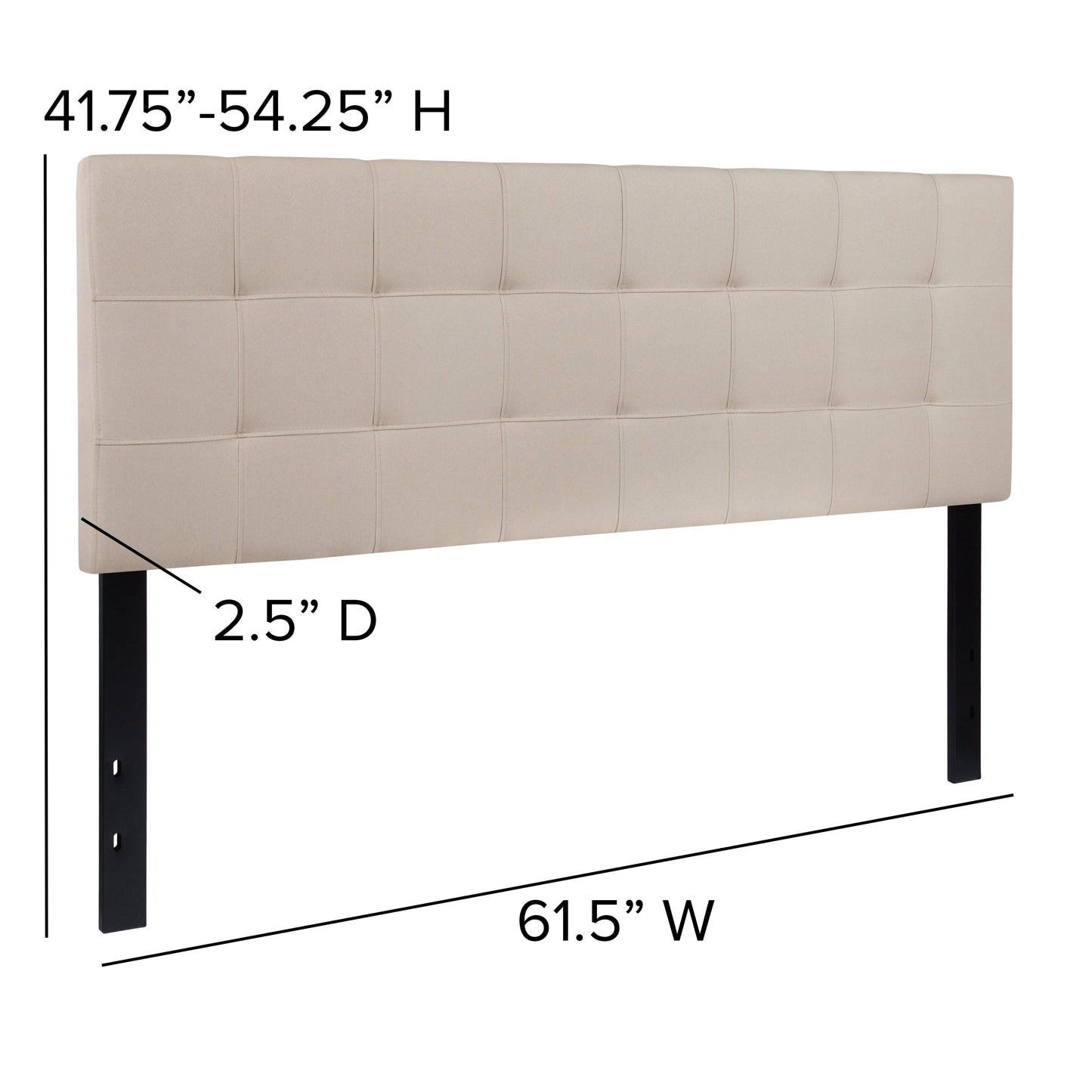 Queen Headboard-Beige Fabric HG-HB1704-Q-B-GG