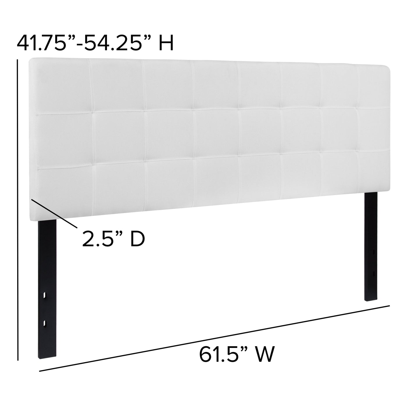 Queen Headboard-White Fabric HG-HB1704-Q-W-GG