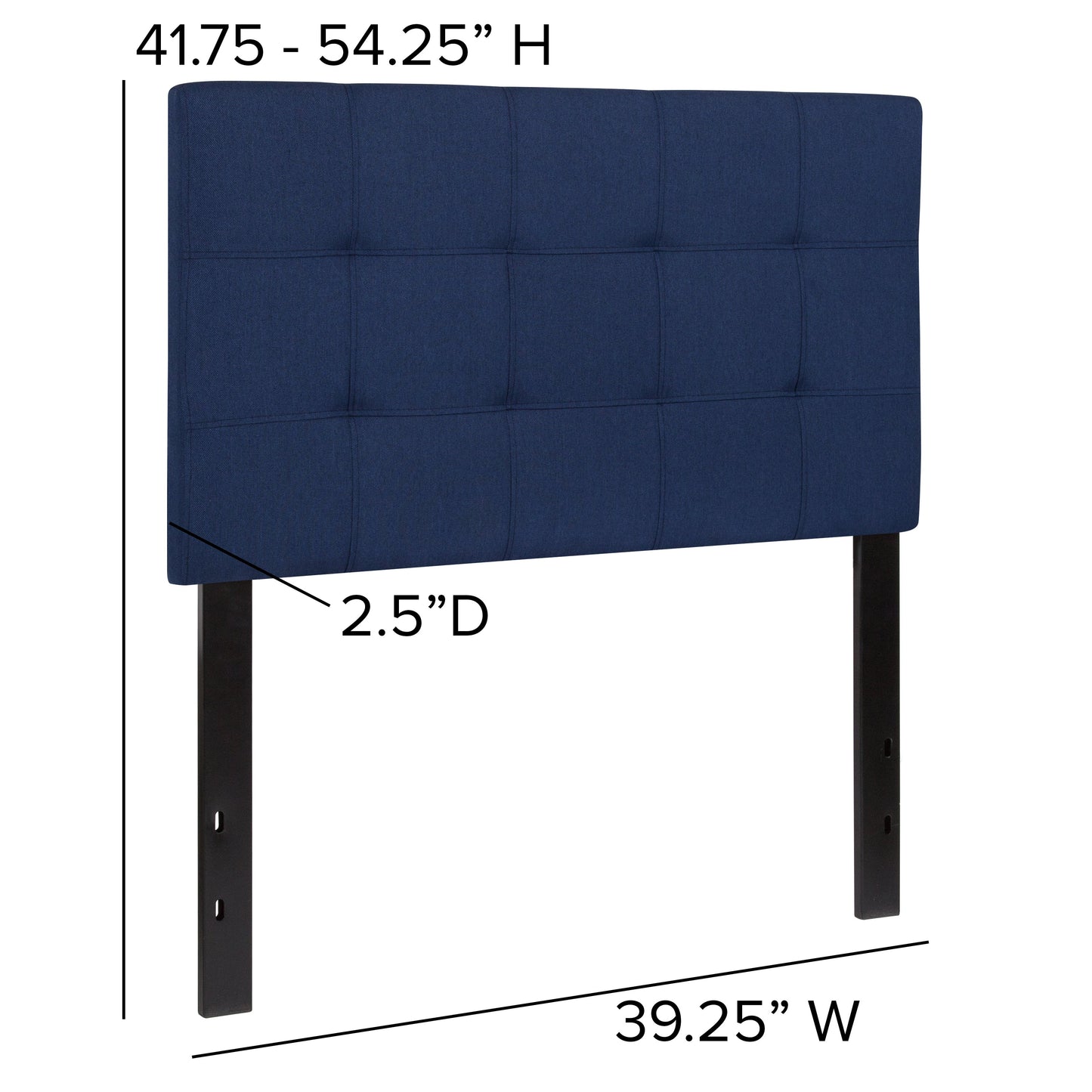 Twin Headboard-Navy Fabric HG-HB1704-T-N-GG