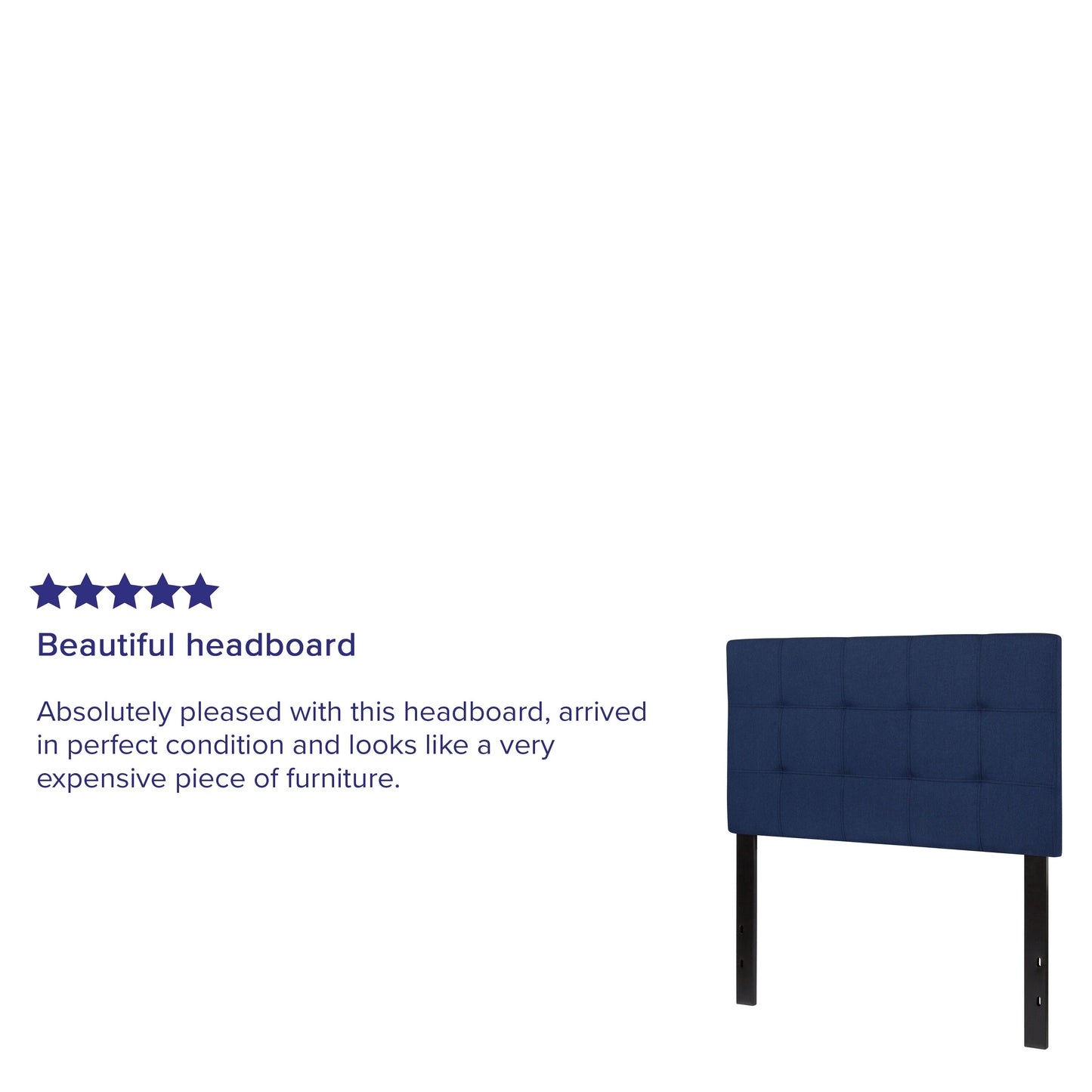 Twin Headboard-Navy Fabric HG-HB1704-T-N-GG