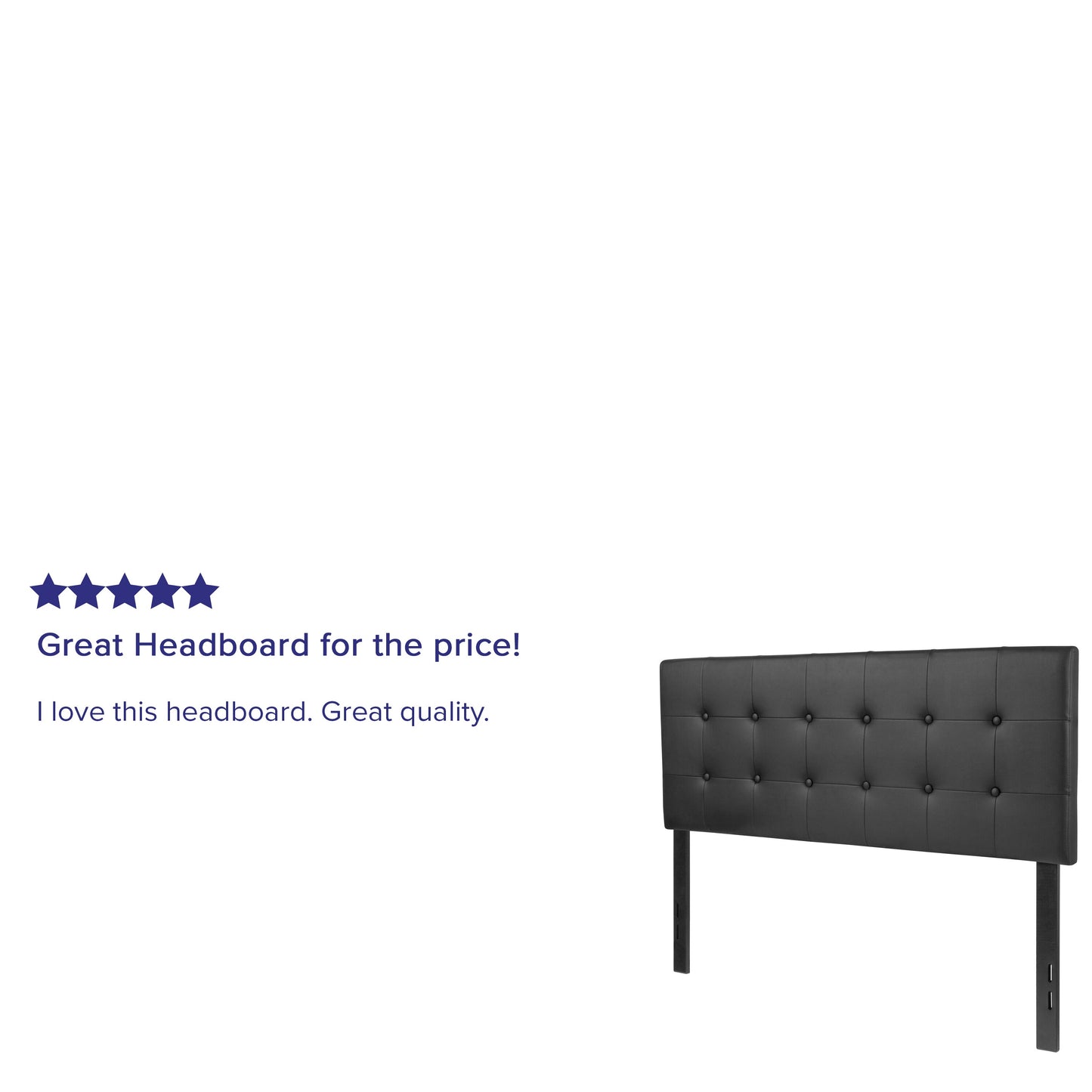 Full Headboard-Black Vinyl HG-HB1705-F-BK-GG