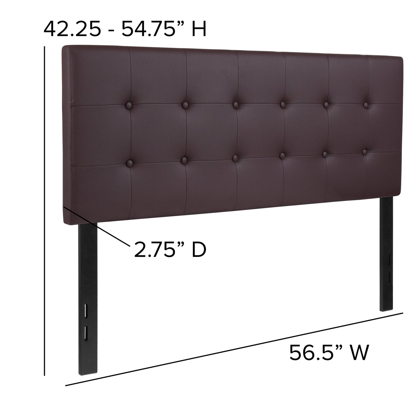 Full Headboard-Brown Vinyl HG-HB1705-F-BR-GG