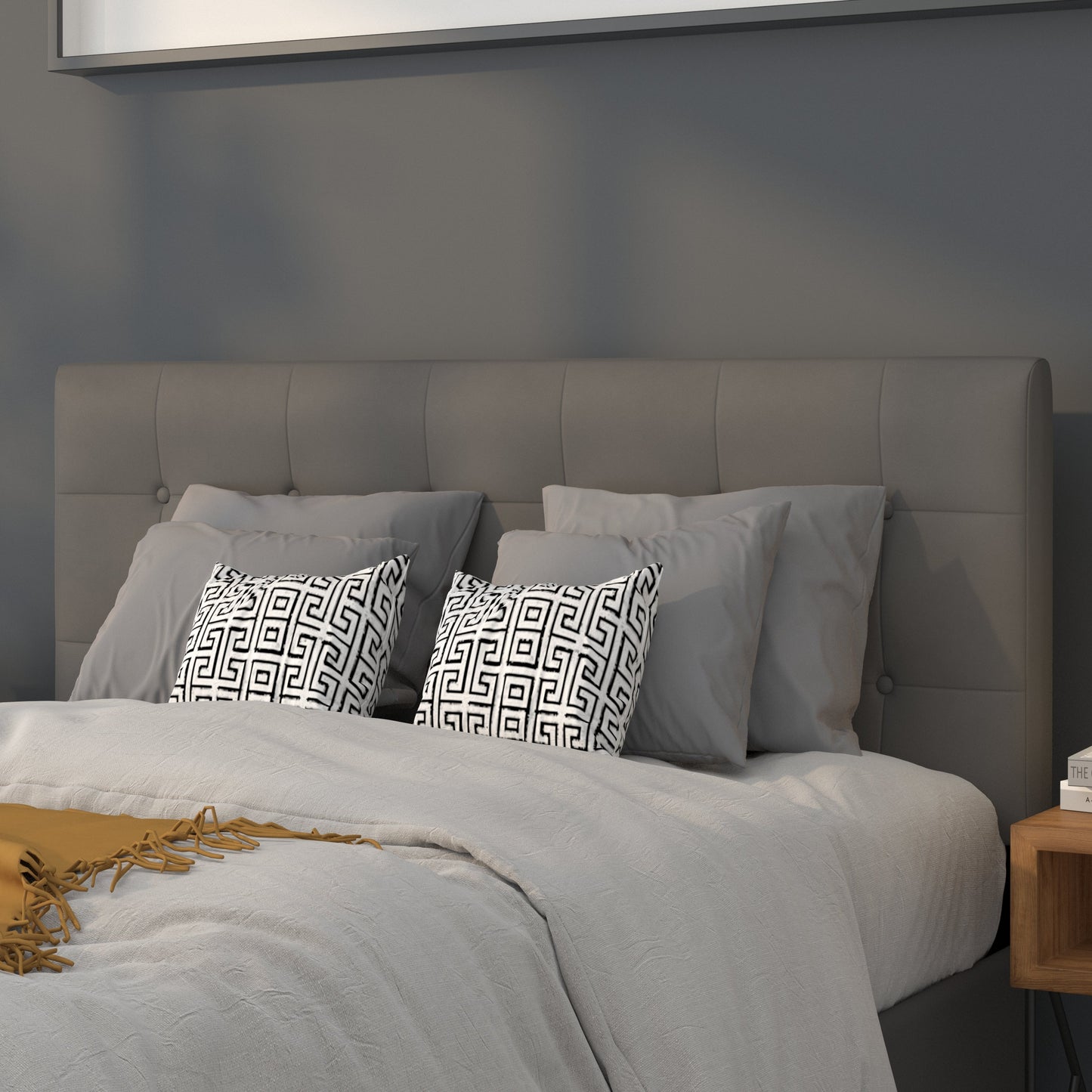 Full Headboard-Gray Vinyl HG-HB1705-F-GY-GG