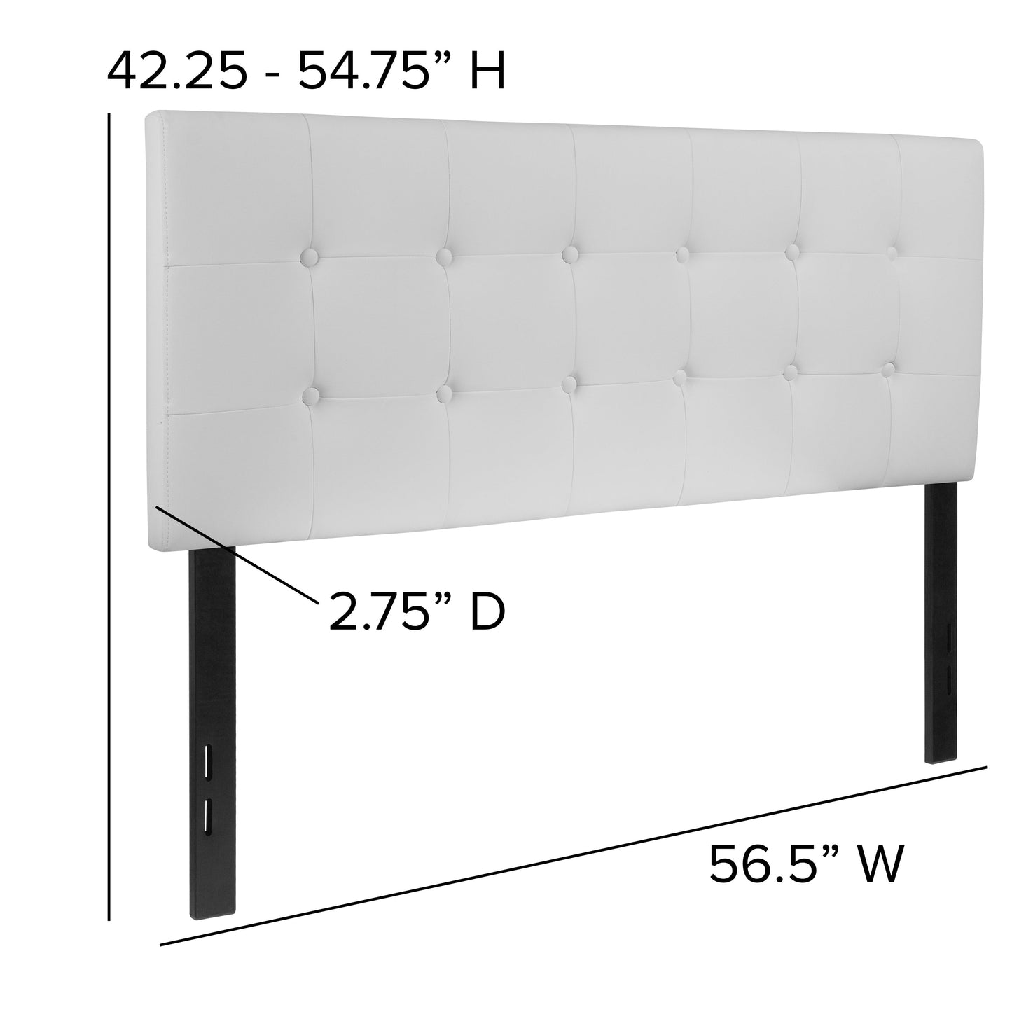 Full Headboard-White Vinyl HG-HB1705-F-W-GG