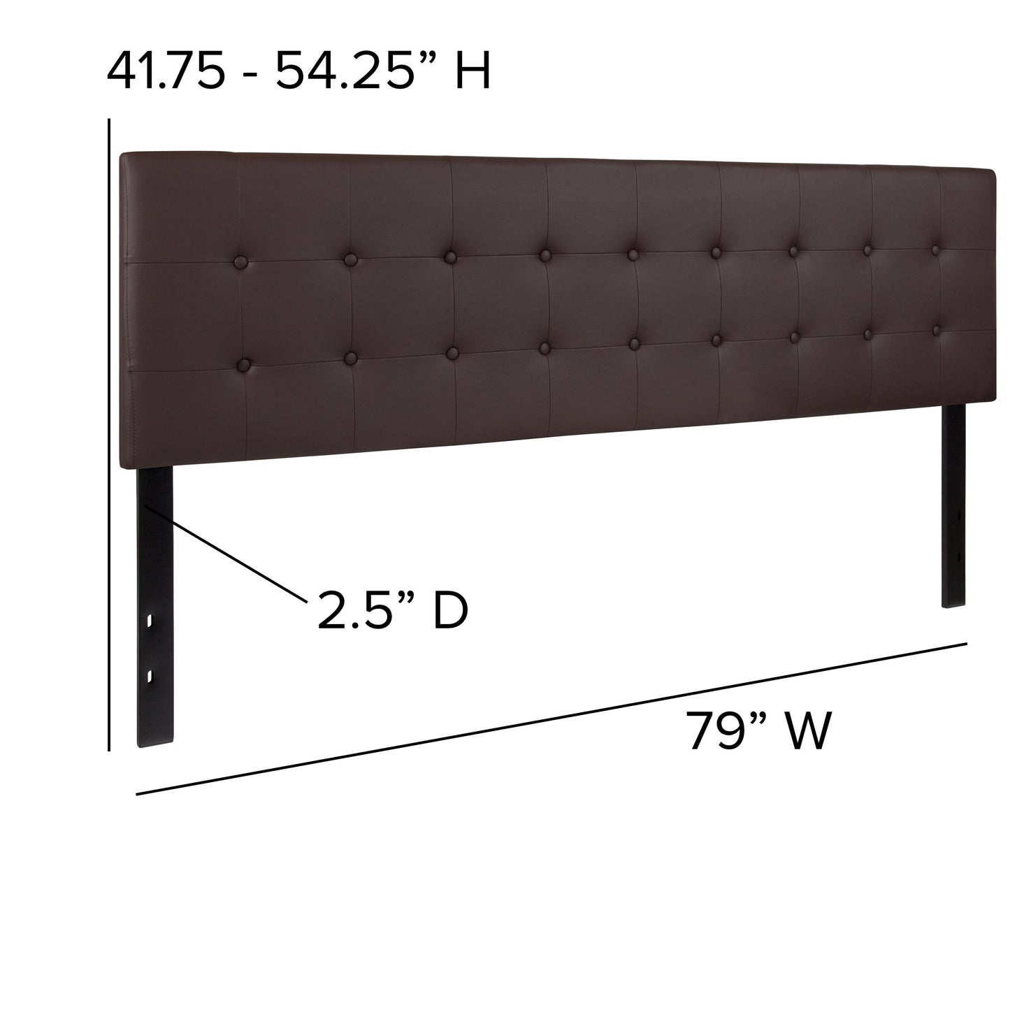 King Headboard-Brown Vinyl HG-HB1705-K-BR-GG