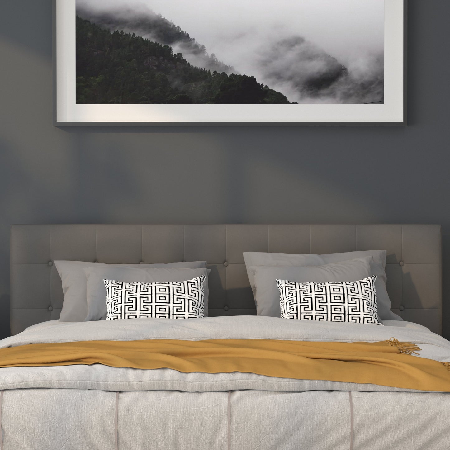 King Headboard-Gray Vinyl HG-HB1705-K-GY-GG