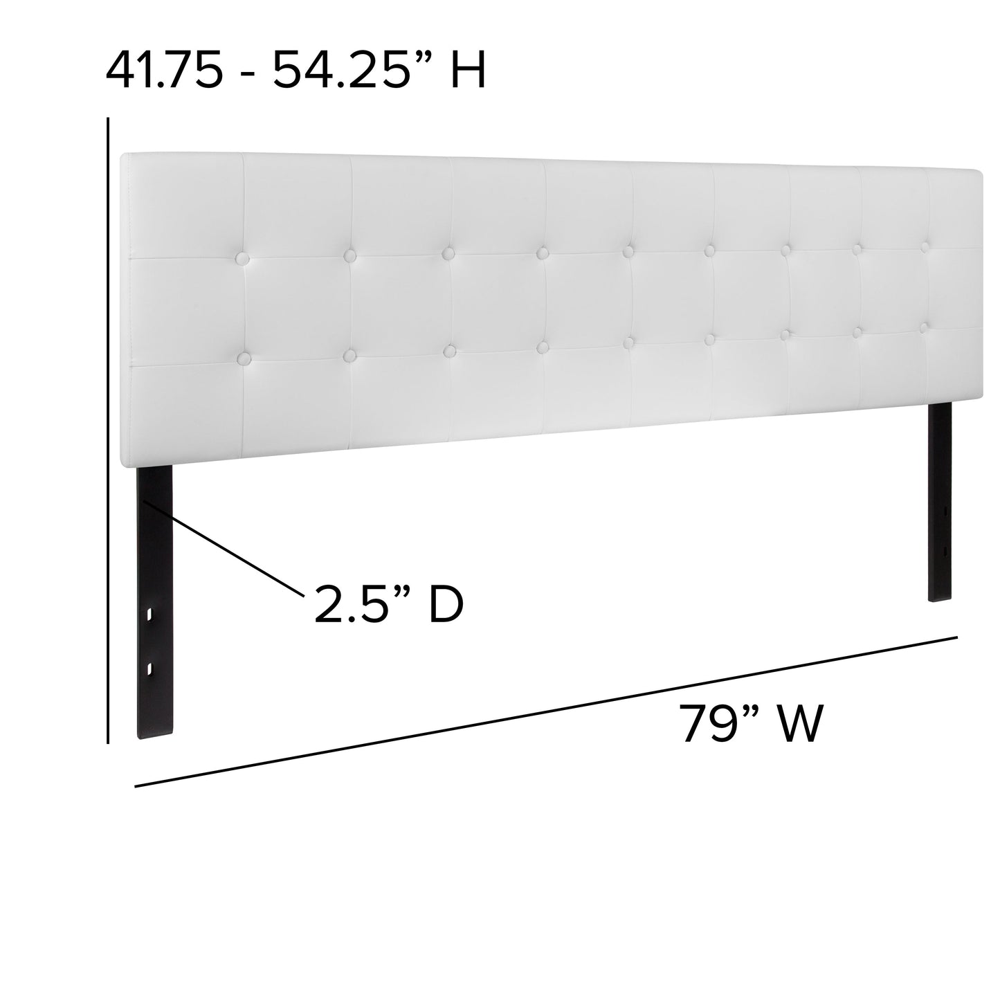 King Headboard-White Vinyl HG-HB1705-K-W-GG