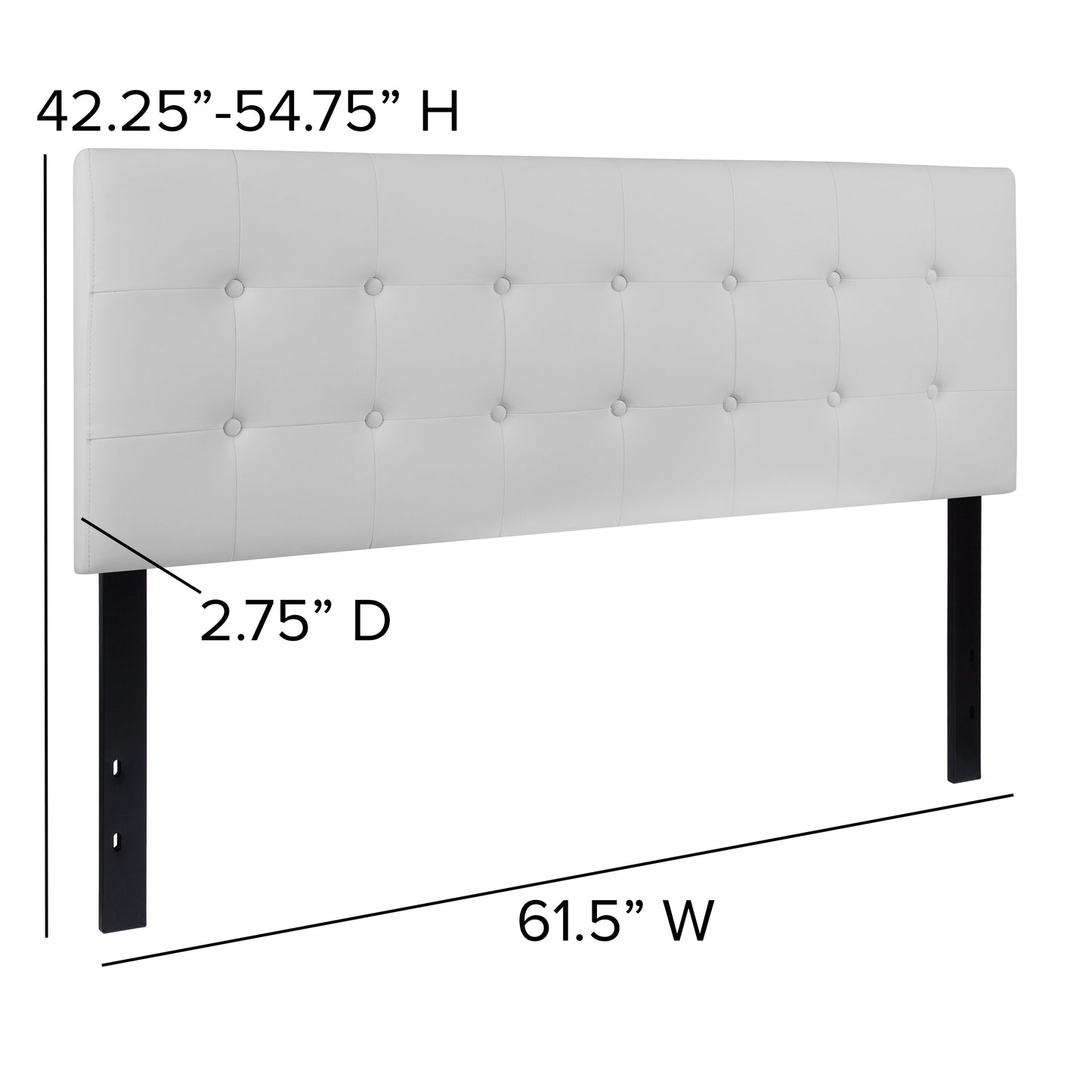 Queen Headboard-White Vinyl HG-HB1705-Q-W-GG