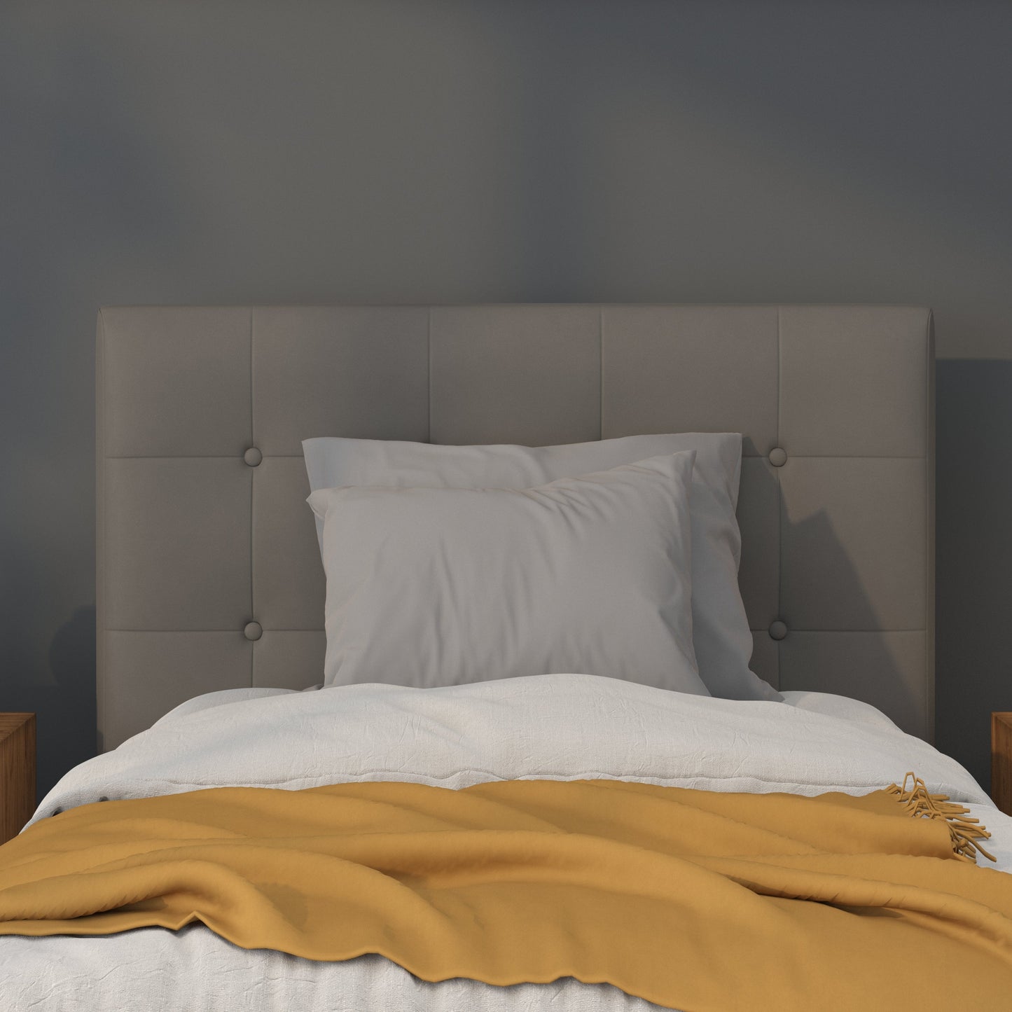 Twin Headboard-Gray Vinyl HG-HB1705-T-GY-GG