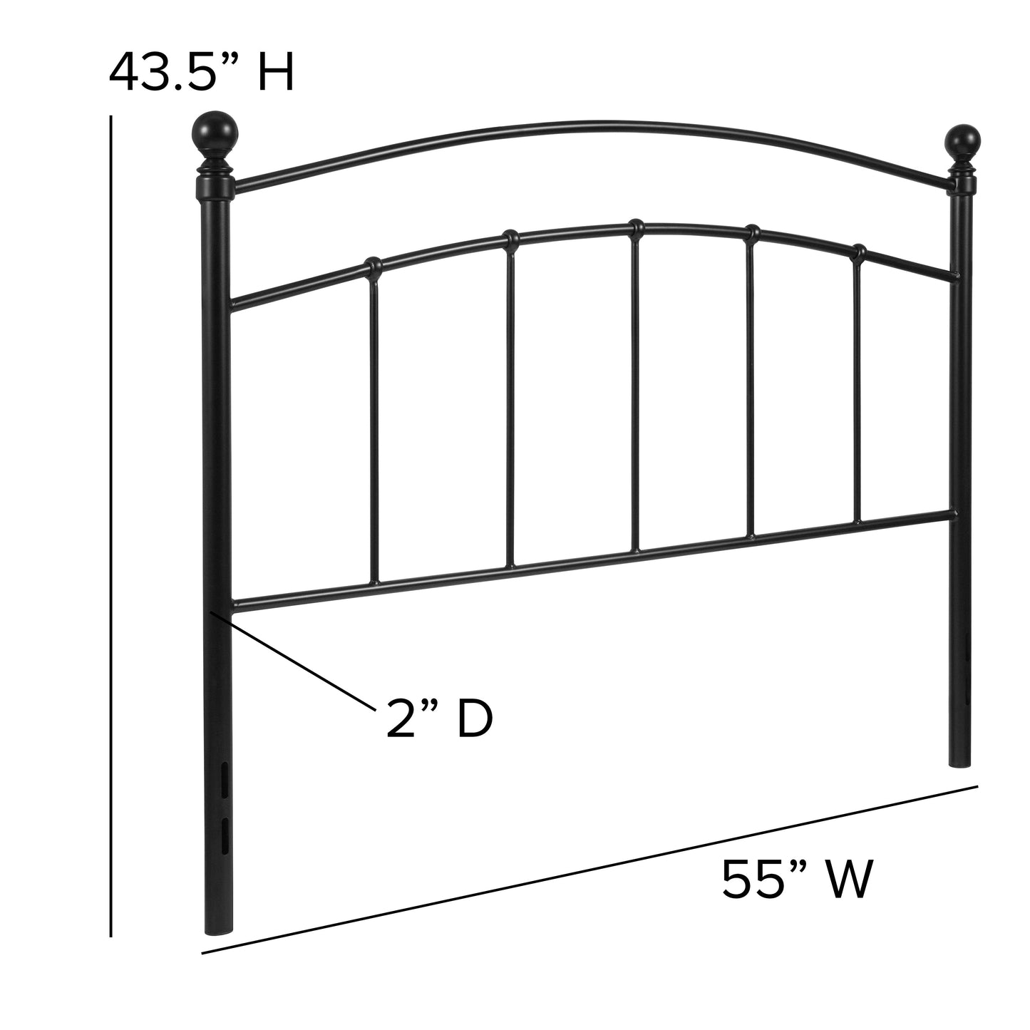 Black Metal Full Headboard HG-HB1706-F-GG