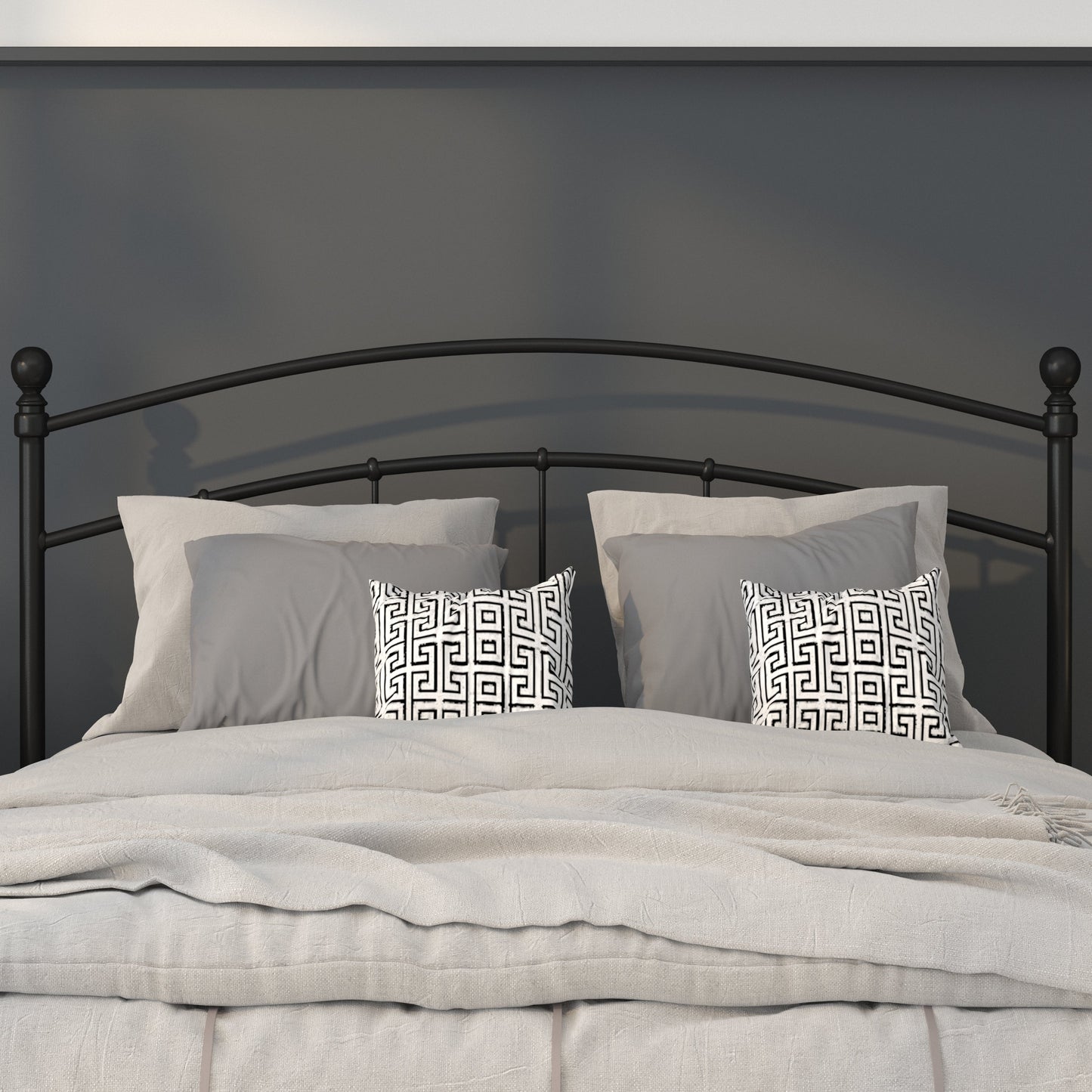 Black Metal Full Headboard HG-HB1706-F-GG