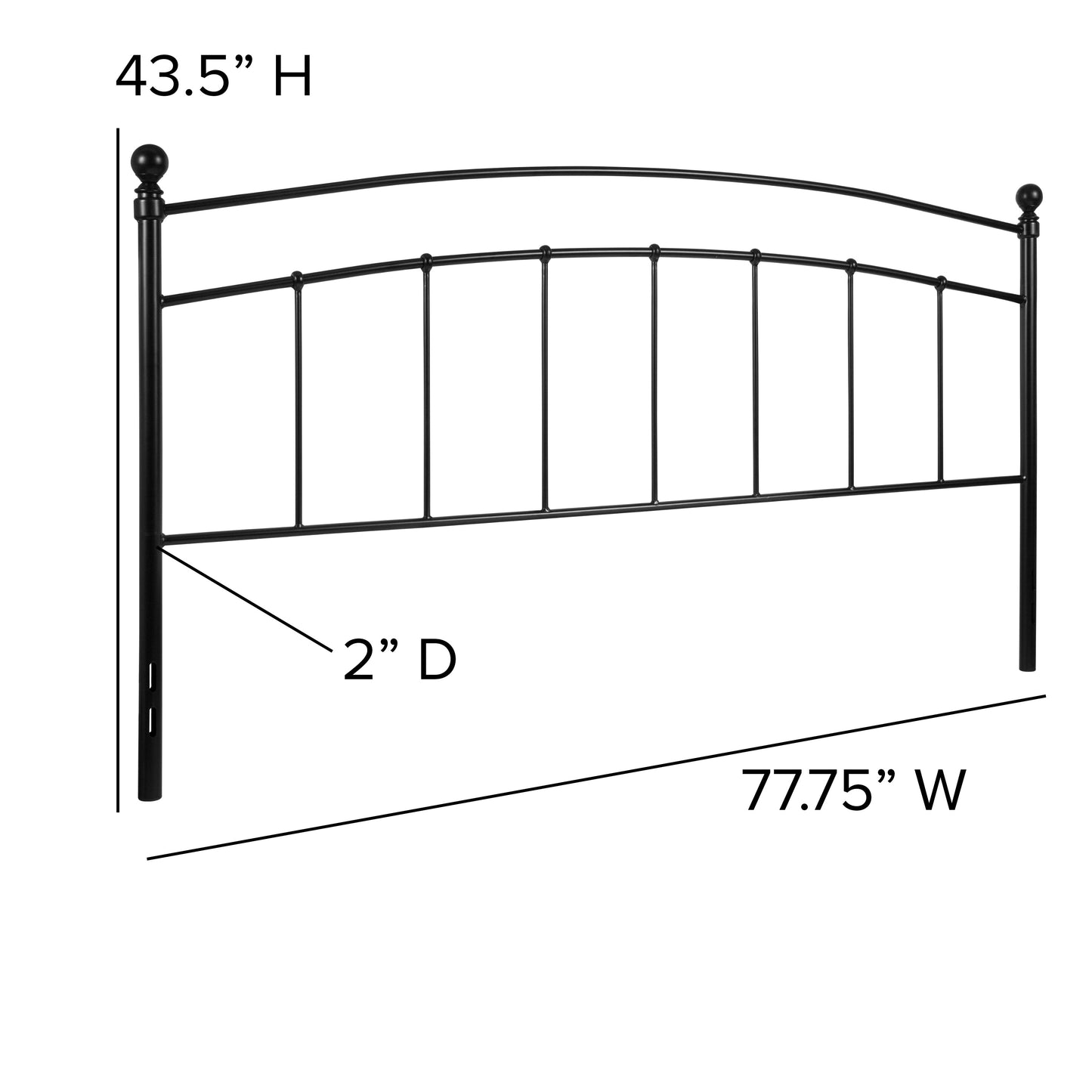 Black Metal King Headboard HG-HB1706-K-GG