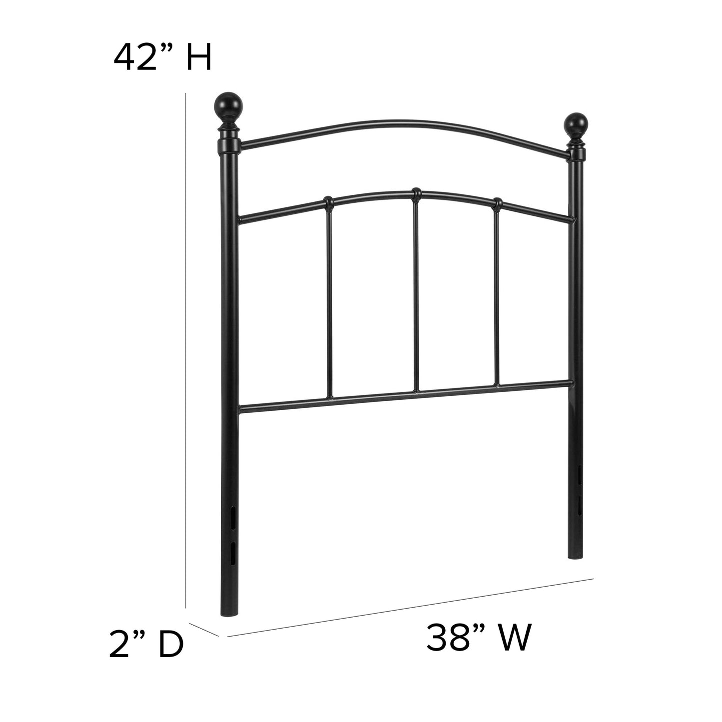 Black Metal Twin Headboard HG-HB1706-T-GG