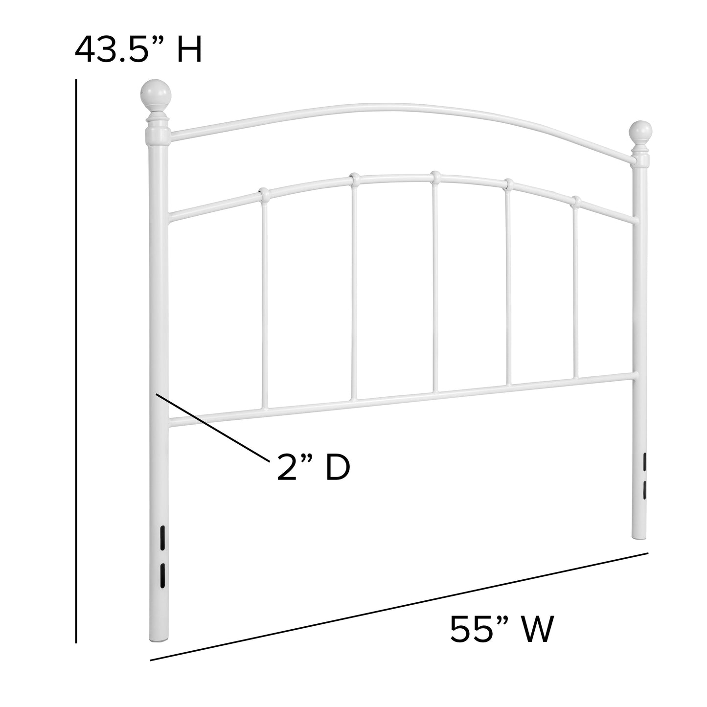 White Metal Full Headboard HG-HB1706-WH-F-GG