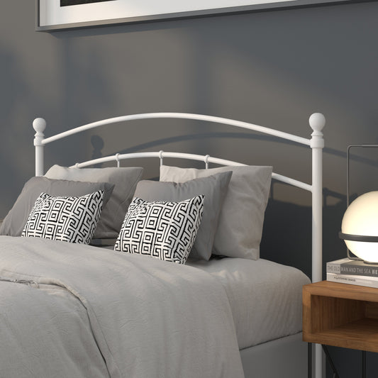 White Metal Full Headboard HG-HB1706-WH-F-GG