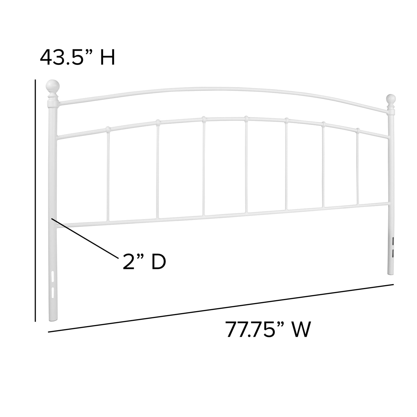 White Metal King Headboard HG-HB1706-WH-K-GG