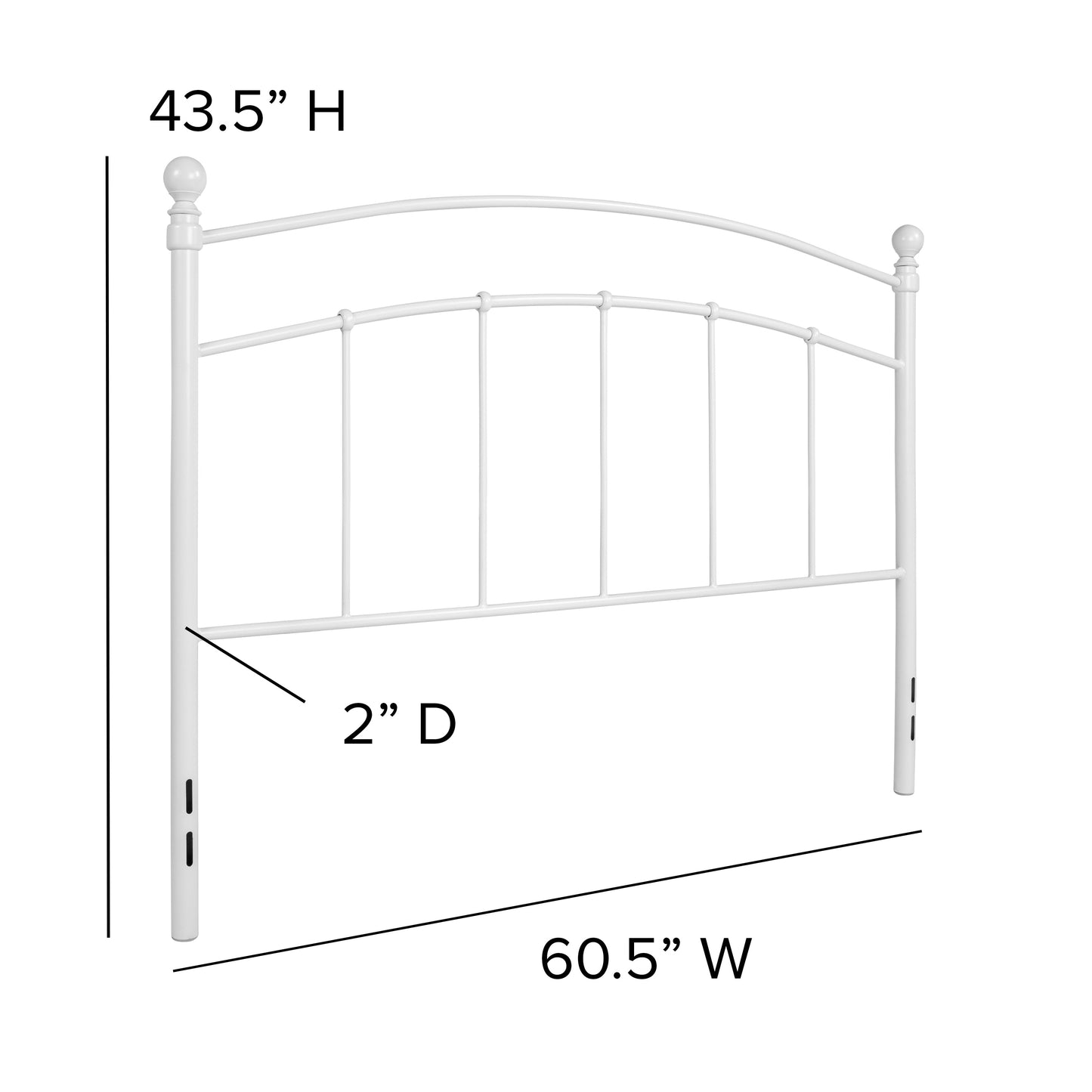 White Metal Queen Headboard HG-HB1706-WH-Q-GG