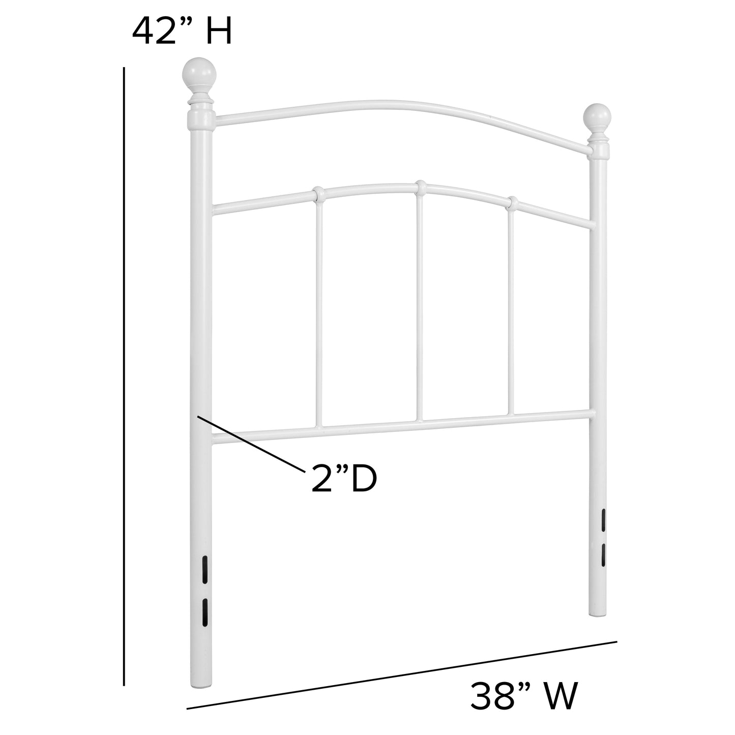 White Metal Twin Headboard HG-HB1706-WH-T-GG