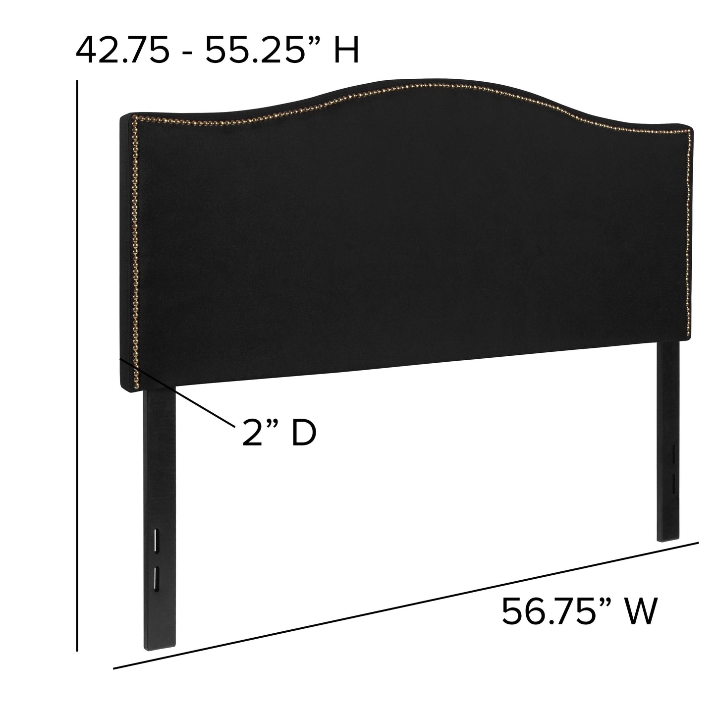 Full Headboard-Black Fabric HG-HB1707-F-BK-GG