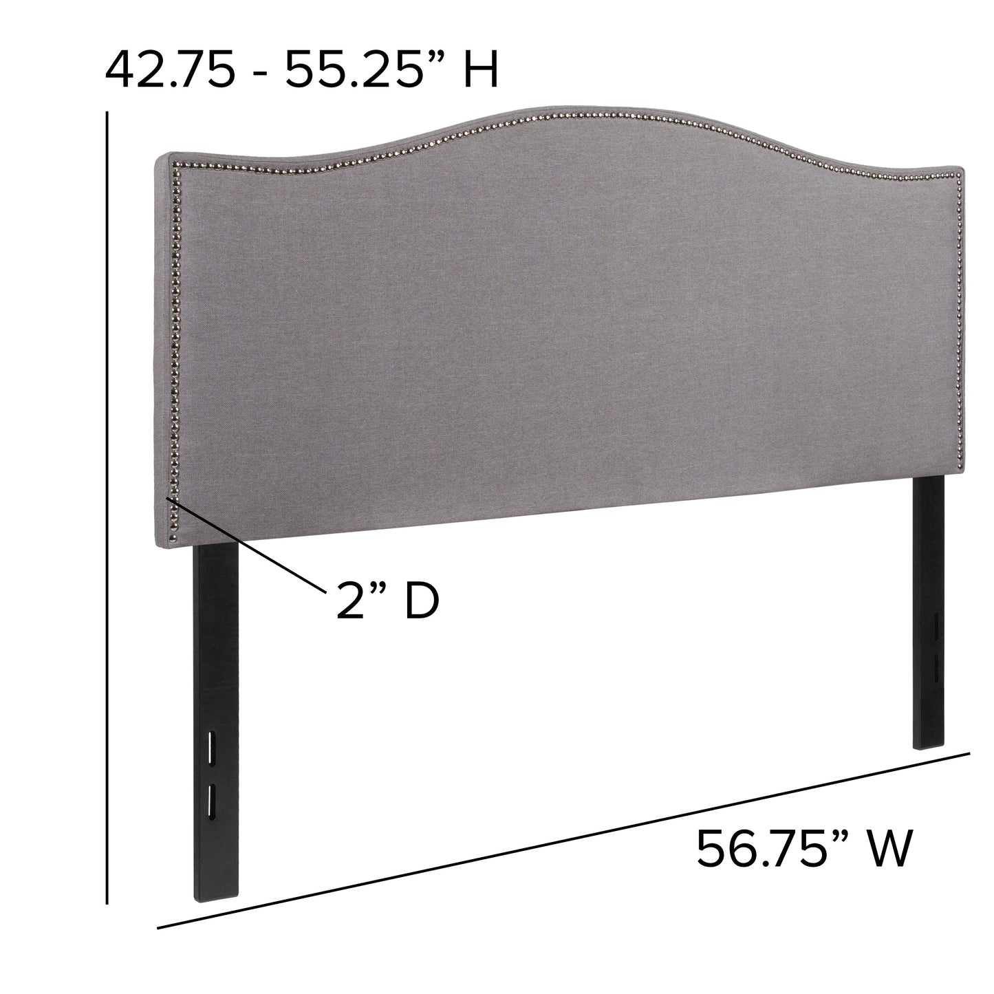 Full Headboard-Gray Fabric HG-HB1707-F-LG-GG