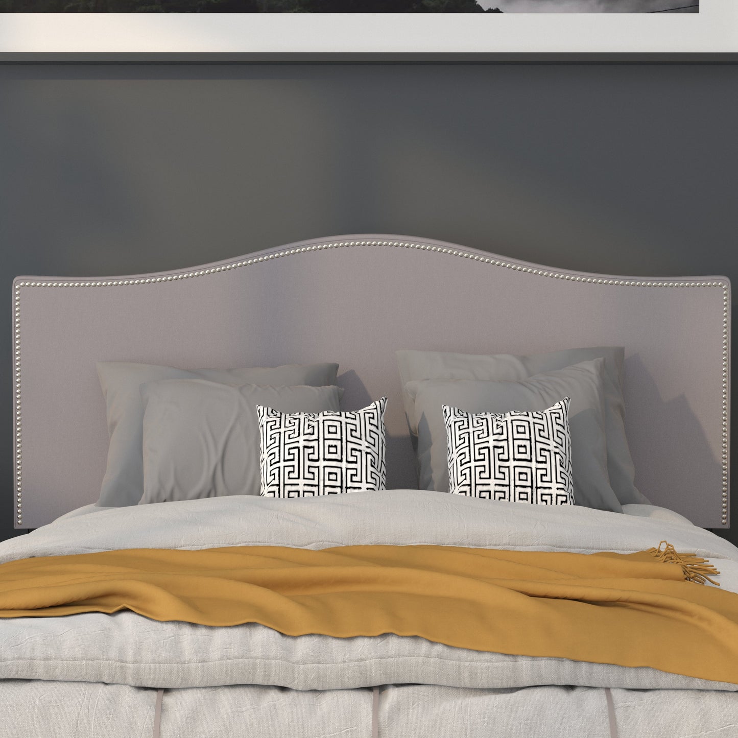 Full Headboard-Gray Fabric HG-HB1707-F-LG-GG